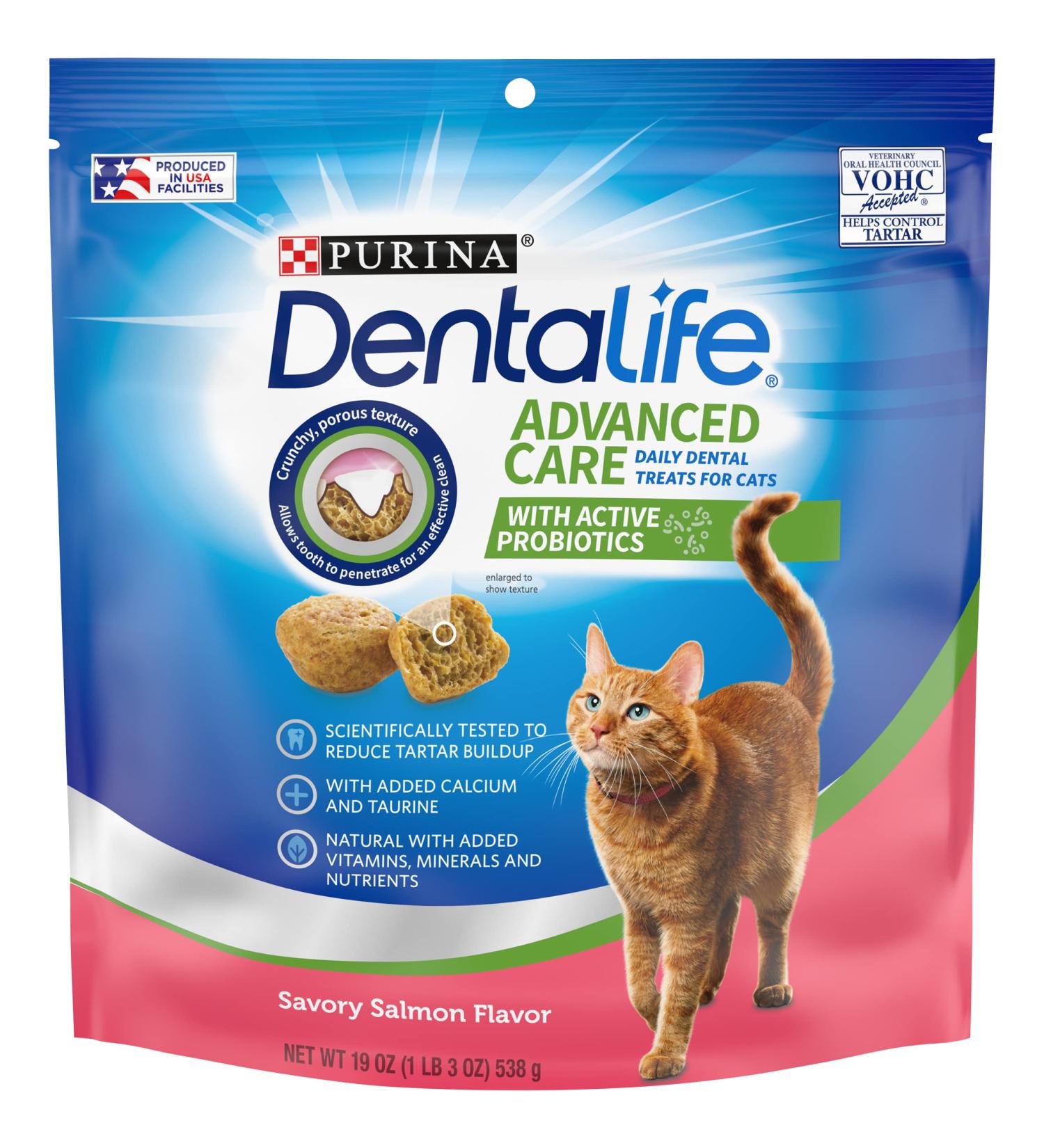 Dentalife Purina Adult Dental Cat Treats Salmon 1.1875 lb - Pack of 1 - Buy Online on GoSupps.com