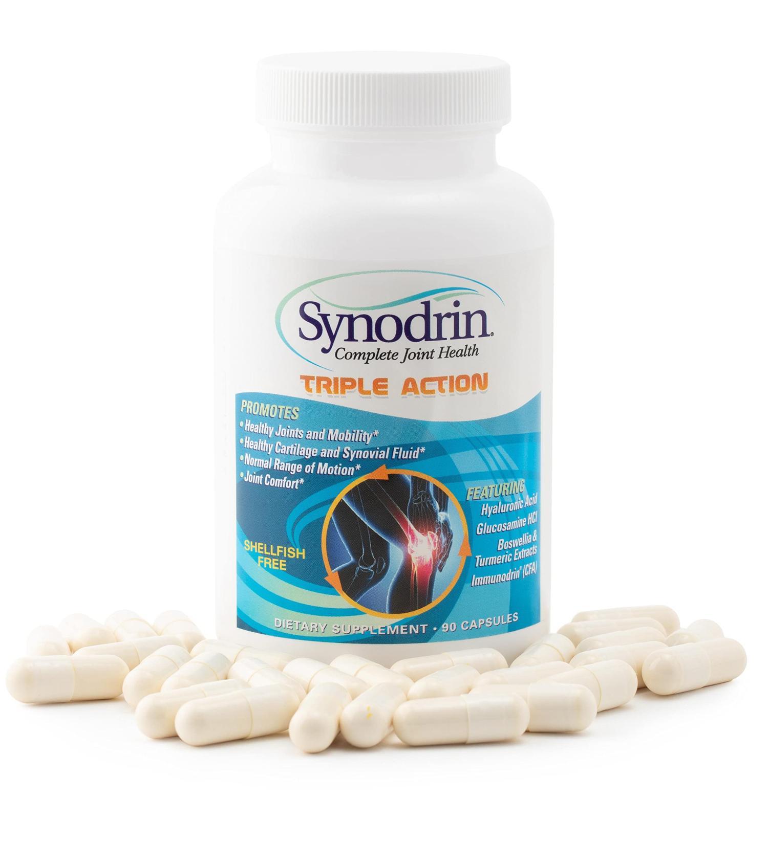 SYNODRIN Triple Action Joint Health Supplement with Glucosamine, Turmeric & Omega-5 - 90 Capsules - Buy Online on GoSupps.com