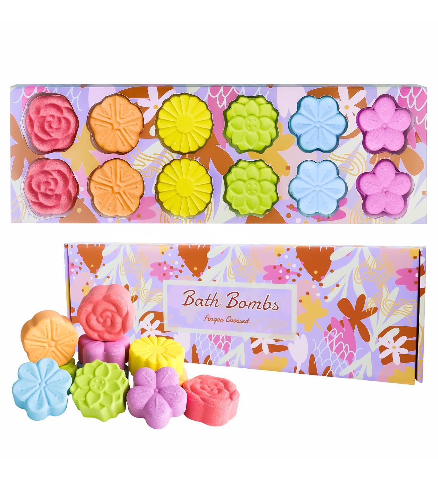 12 Pack Handmade Bath Bombs for Women & Girls - Fizzy Shower Balls Gift Set, Perfect for Relaxing & Holiday Gifting - Buy Online on GoSupps.com