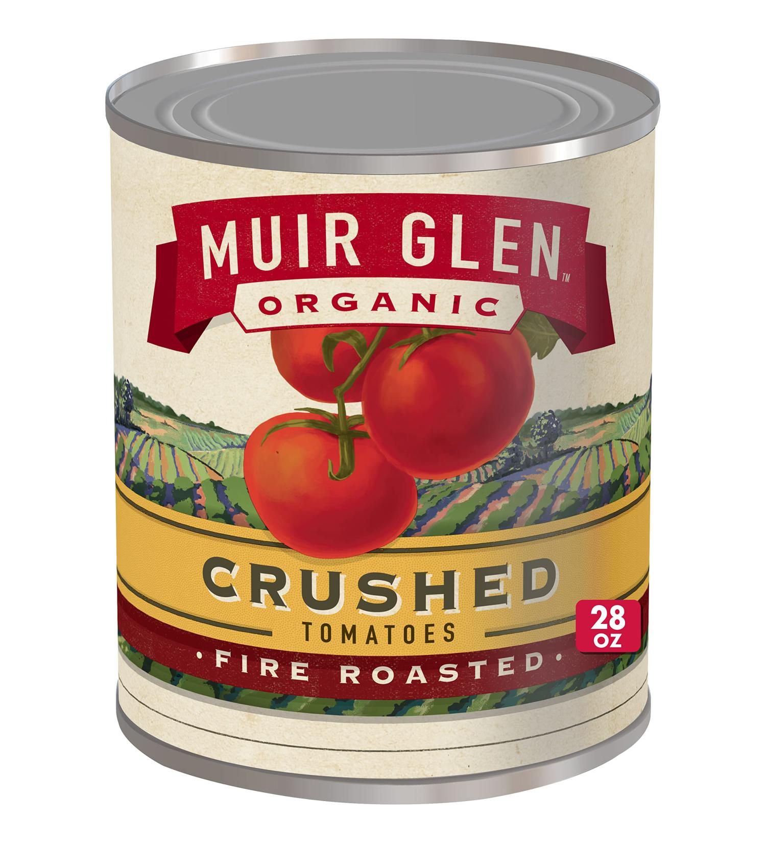 Muir Glen Crushed Fire Roasted Tomatoes 28 oz. - Premium Quality Canned Tomatoes - Buy Online on GoSupps.com