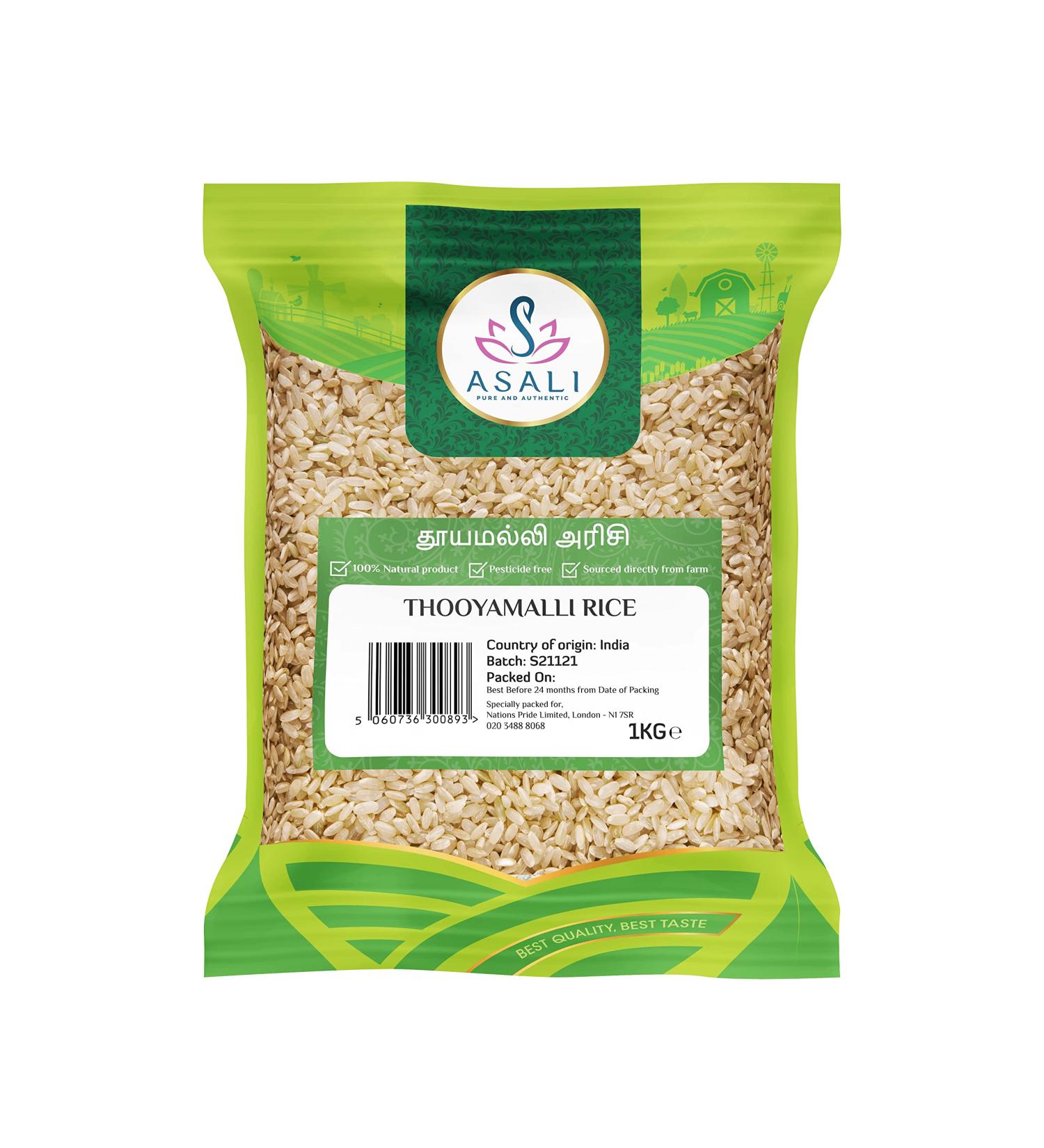 Asali Traditional Pure Jasmine rice 2kg/Asali Thooyamalli Rice 2kg(1kg x 2packs)