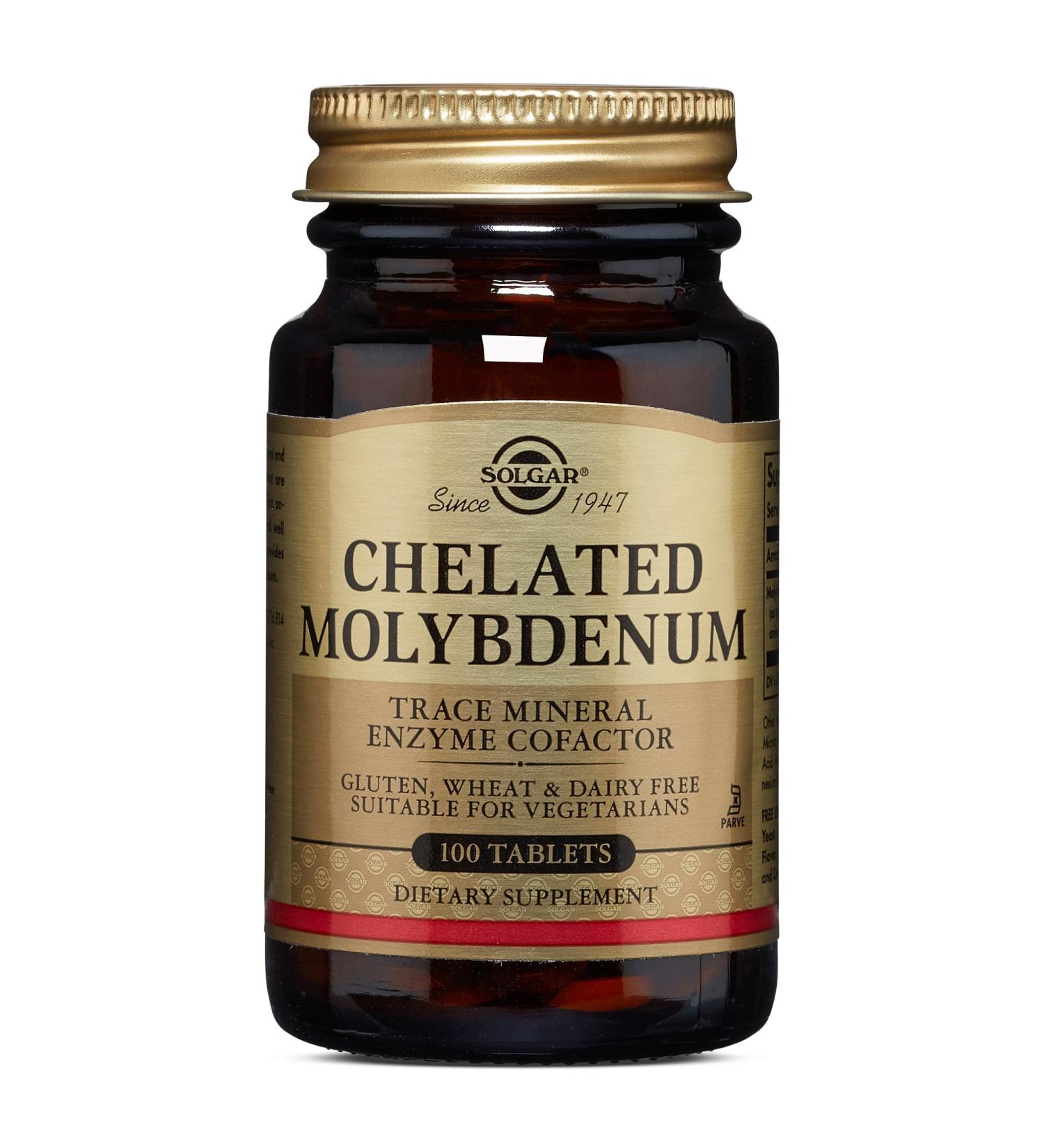 Buy Solgar Chelated Molybdenum 100 Tablets - Premium Supplements for Optimal Wellness - Buy Online on GoSupps.com