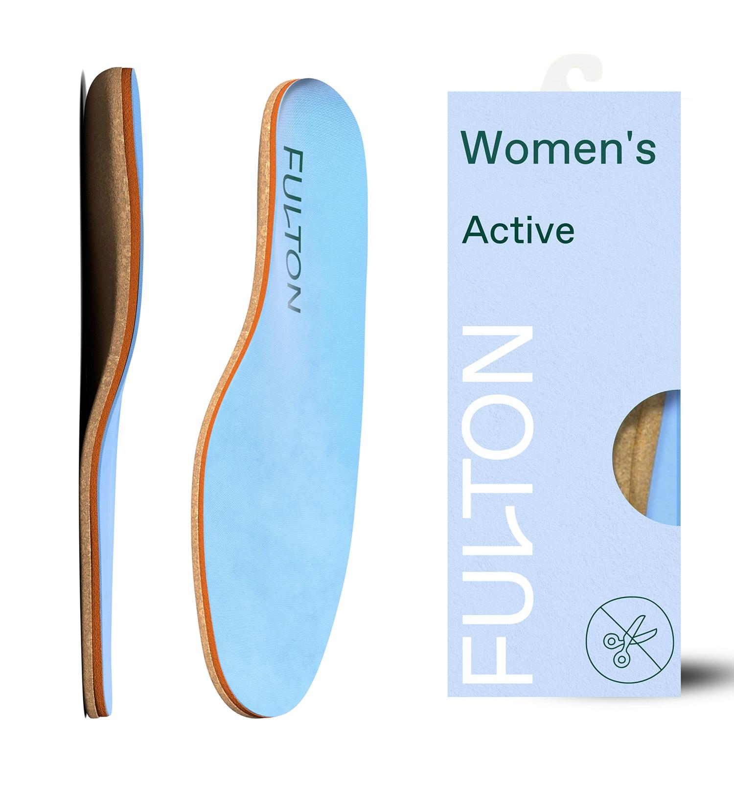 Fulton Women's Shock Absorbing Insoles with High Impact Arch Support - Custom Molding Cork Inserts for Plantar Fasciitis Relief - Women's Size 8 - Buy Online on GoSupps.com