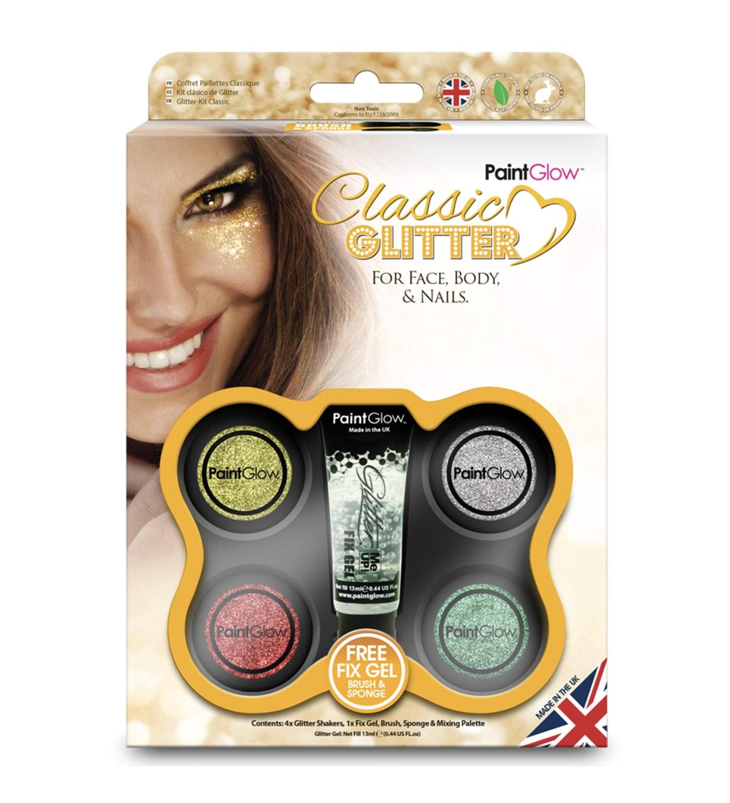 Buy Paintglow Classic Glitter Shakers Set with Fix Gel - 5-Piece | International Shipping Available - Buy Online on GoSupps.com