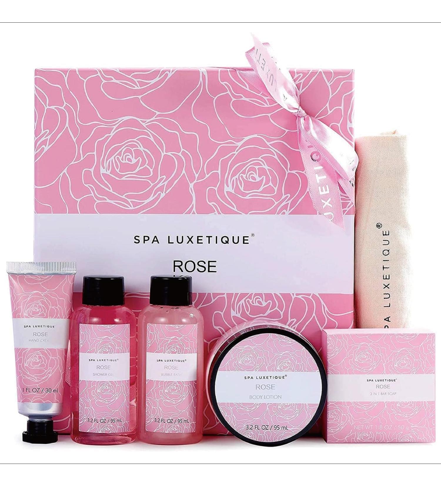 Bath Gifts Set for Women - Spa Luxetique 6pcs Rose Travel Gift Box Relaxing Home Spa Kit Includes Bubble Bath Body Lotion Shower Gel Bar Soap Hand Cream Travel Bag. Mothers Day Birthday & Christmas Gifts Idea for Her - Buy Online on GoSupps.com