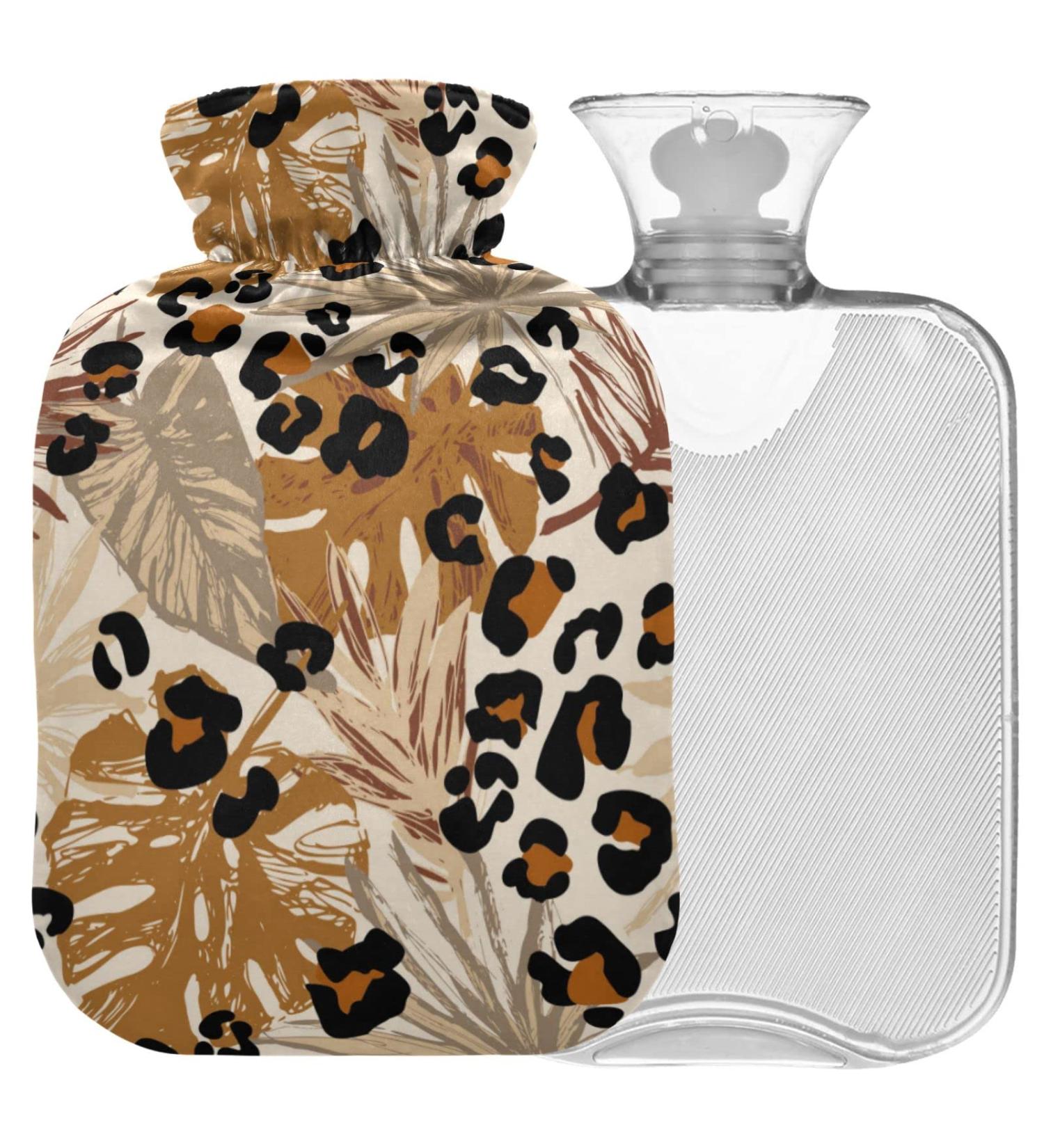 NAANLE Leopard Print Hot Water Bottle - 2L for Menstrual Cramps & Pain Relief | Heat & Cold Therapy - Buy Online on GoSupps.com