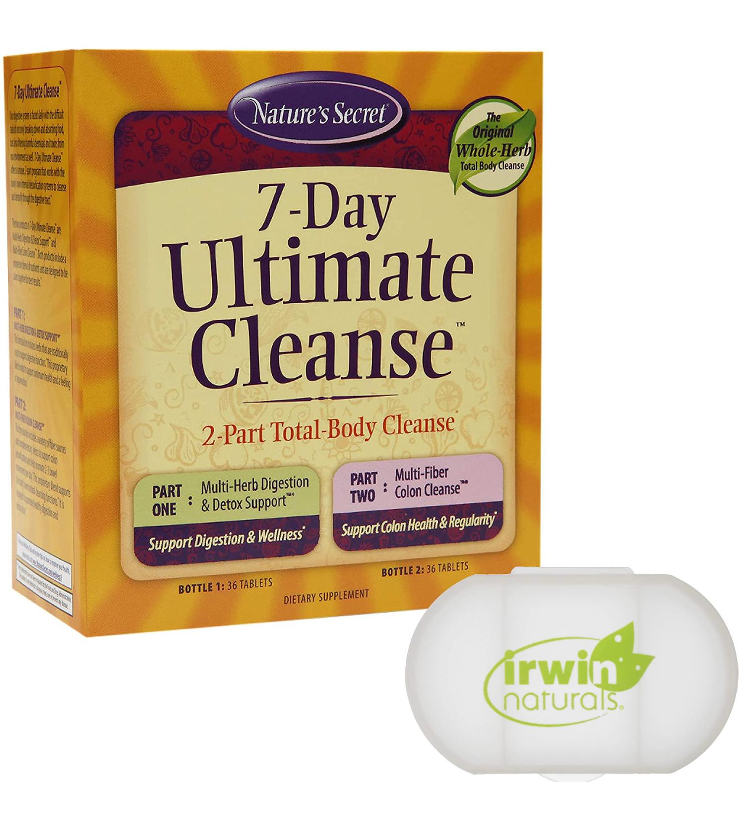Nature's Secret 7 Day Ultimate Cleanse - Total Body Detox for Healthy Digestion & Elimination | Multi-Herb & Fiber Blend | 72 Tablets with Pill Case - International Shipping Available - Buy Online on GoSupps.com