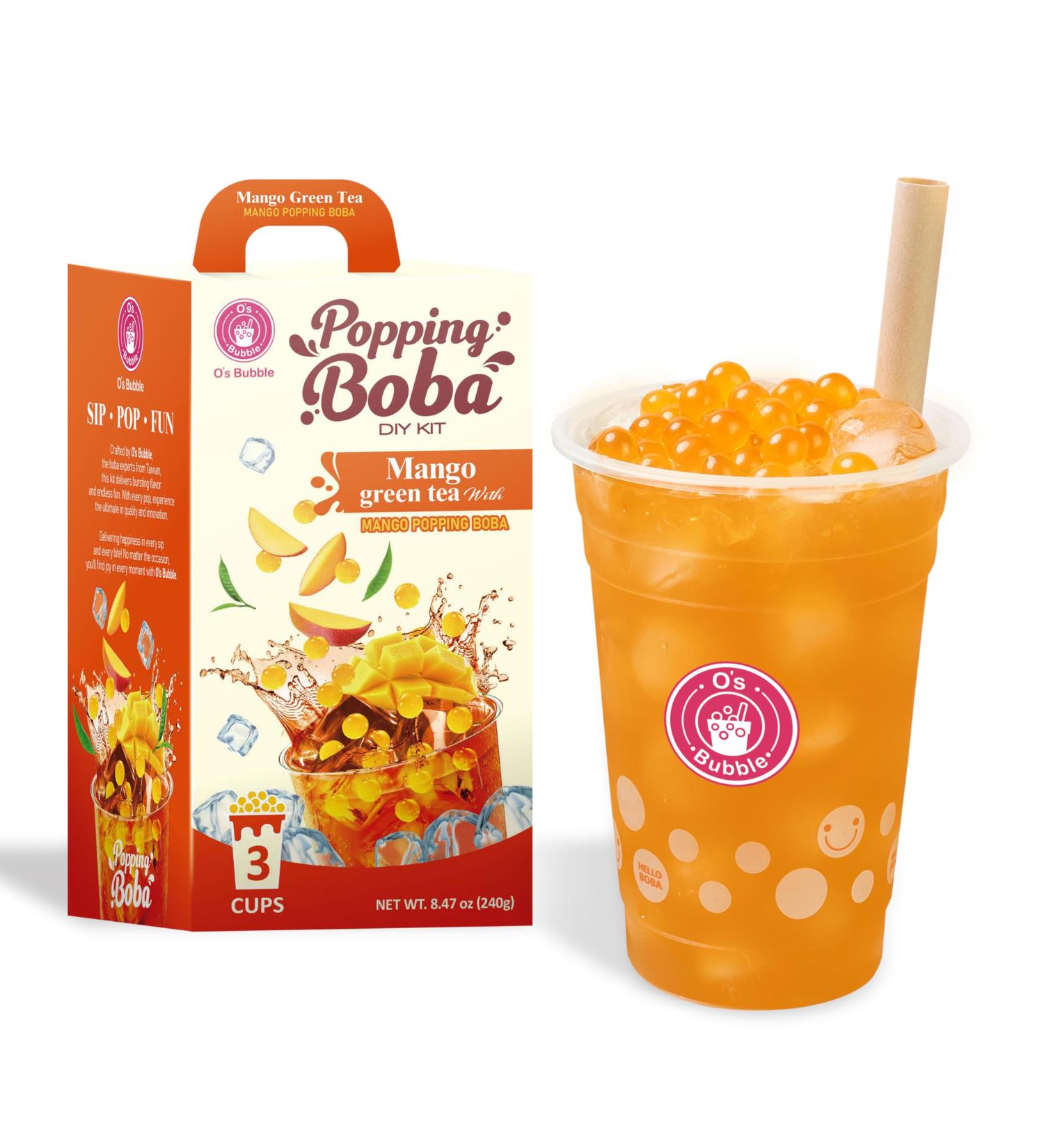 O s Bubble Popping Boba Kit DIY Bubble Tea (Mango Green Tea) - Buy Online on GoSupps.com