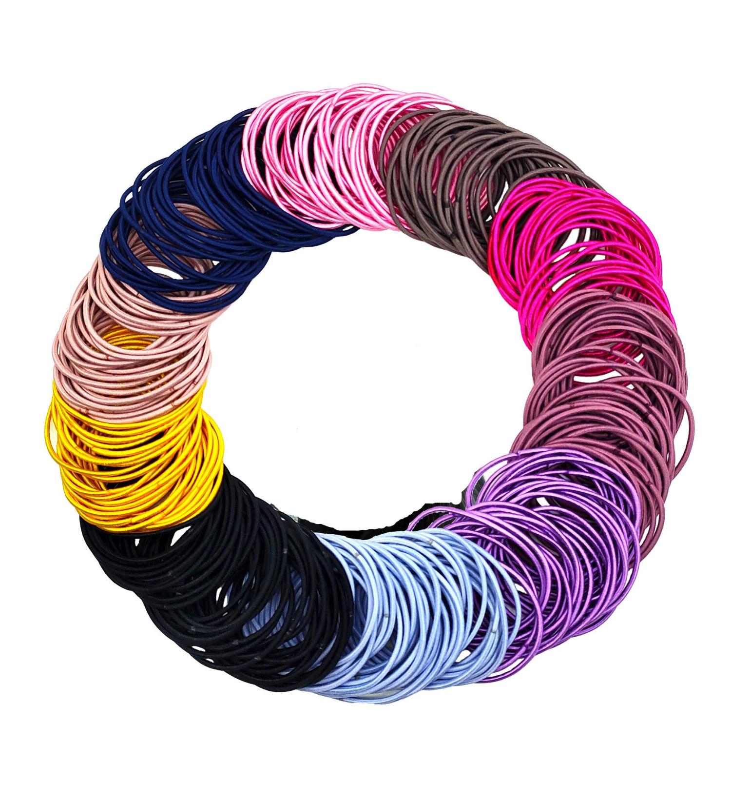 330 Multicolor No Crease Hair Ties for Thick & Curly Hair | Bulk Elastic Ponytail Holders (4.5 cm Diameter, 2 mm) - Shop Now! - Buy Online on GoSupps.com