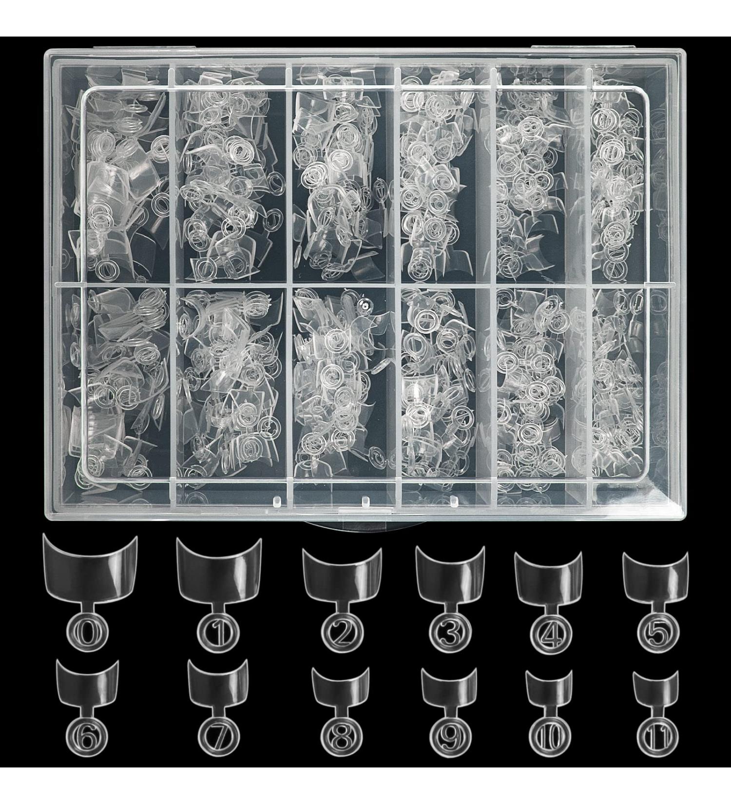 Buqikma 600Pcs Short French Nail Tips Acrylic Flake Nails Clear Extension Set for Salon and Home DIY - Buy Online on GoSupps.com