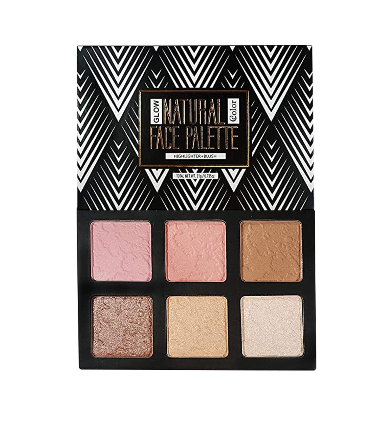 Ccolor Cosmetics Natural Glow Face Palette Set - Highlighter, Blush, Bronzer & Contour Kit for Dewy Look | Paraben-Free Makeup - Buy Online on GoSupps.com