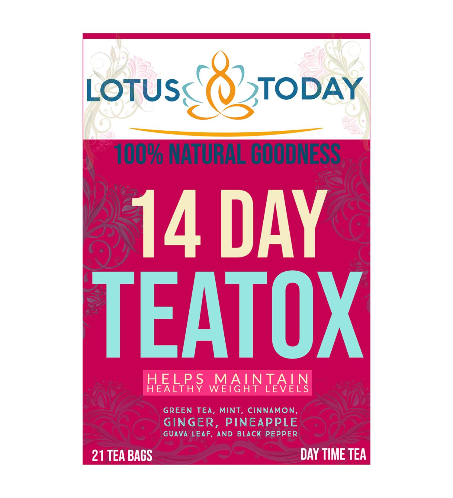 lotustoday Tea ox 14 days detoxifying tea with green tea and cinnamon 21 tea bags (21 tea bags)