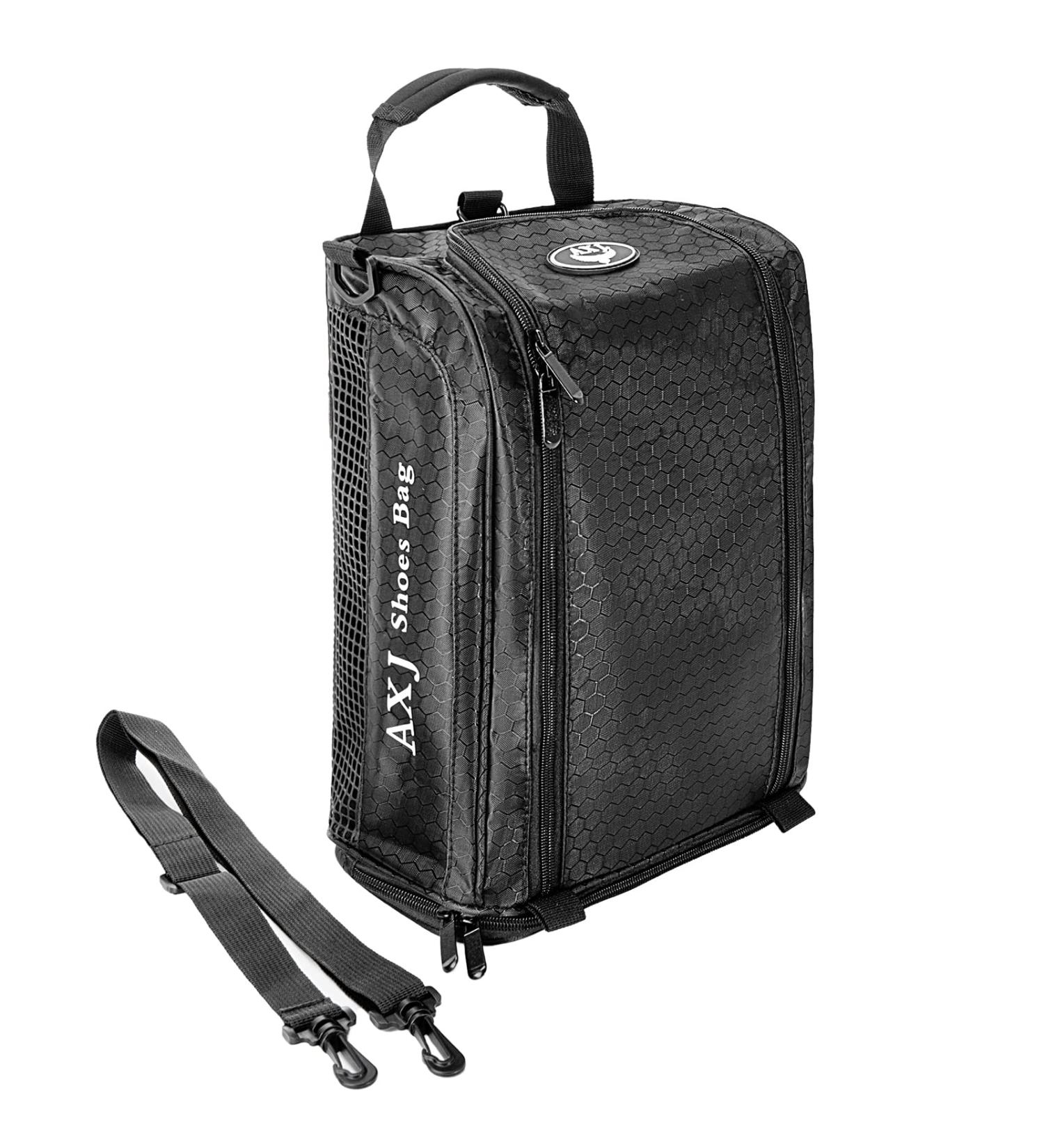 Travel Shoe Bag with Anti-loss Keychain & Hidden Pouch, Stylish Sneaker Bag for Men & Women (Black) - AXJ Shoe Bag - Buy Online on GoSupps.com