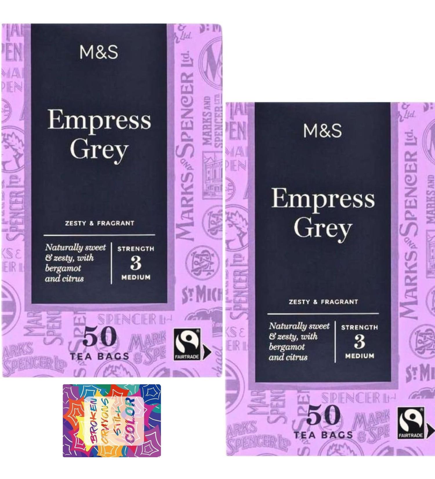 2 X Marks & Spencer Empress Grey Tea Bundle - 100 Tea Bags With Oerich Inspirational Card - Buy Online on GoSupps.com