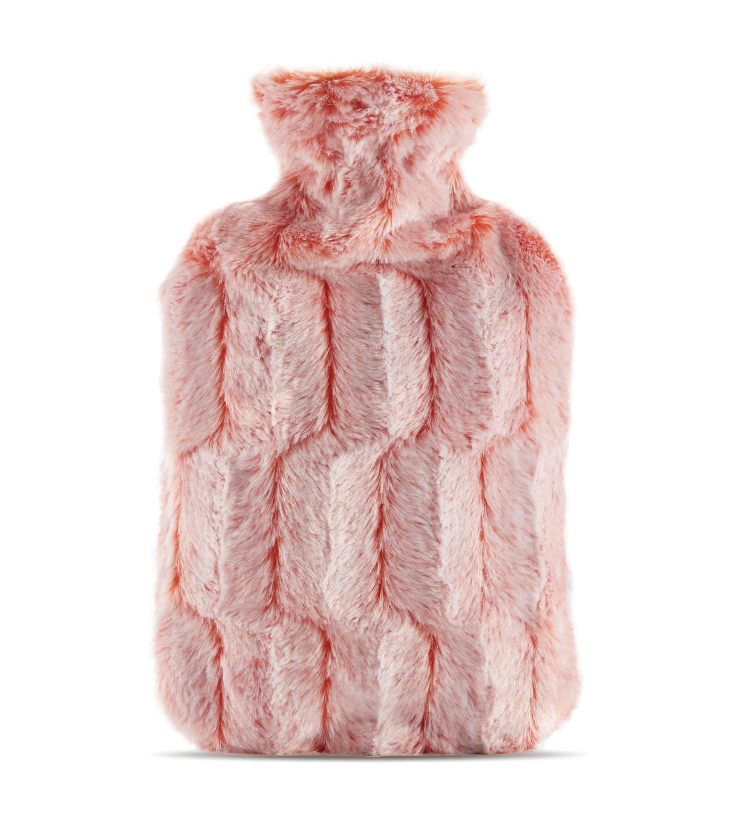 Samply 2L Hot Water Bottle with Luxury Faux Fur Cover - Pink | Hand, Feet, Neck and Shoulder Pain Relief - Buy Online on GoSupps.com