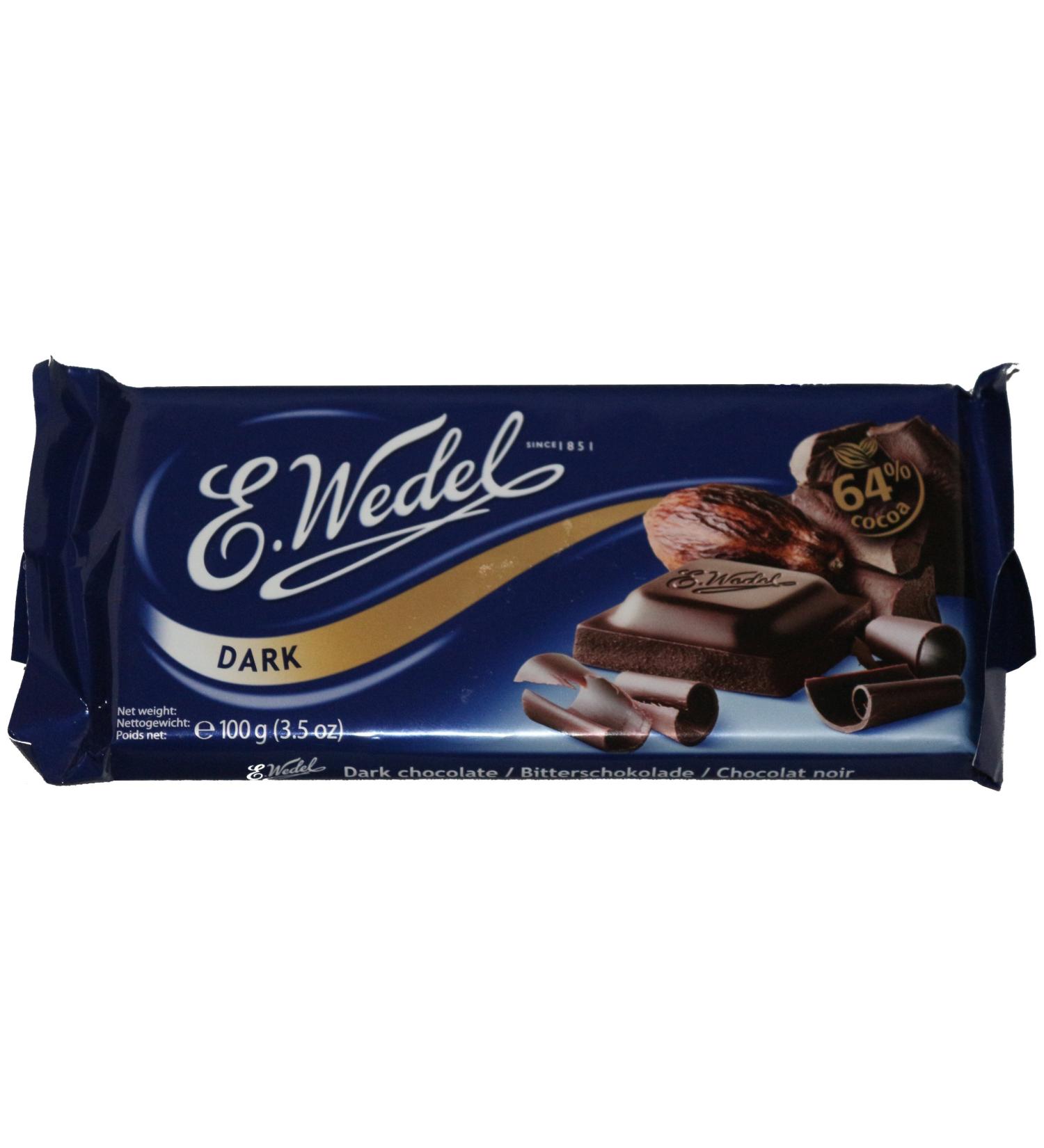 Dark Chocolate 64% 100g Wedel (Pack of 2)