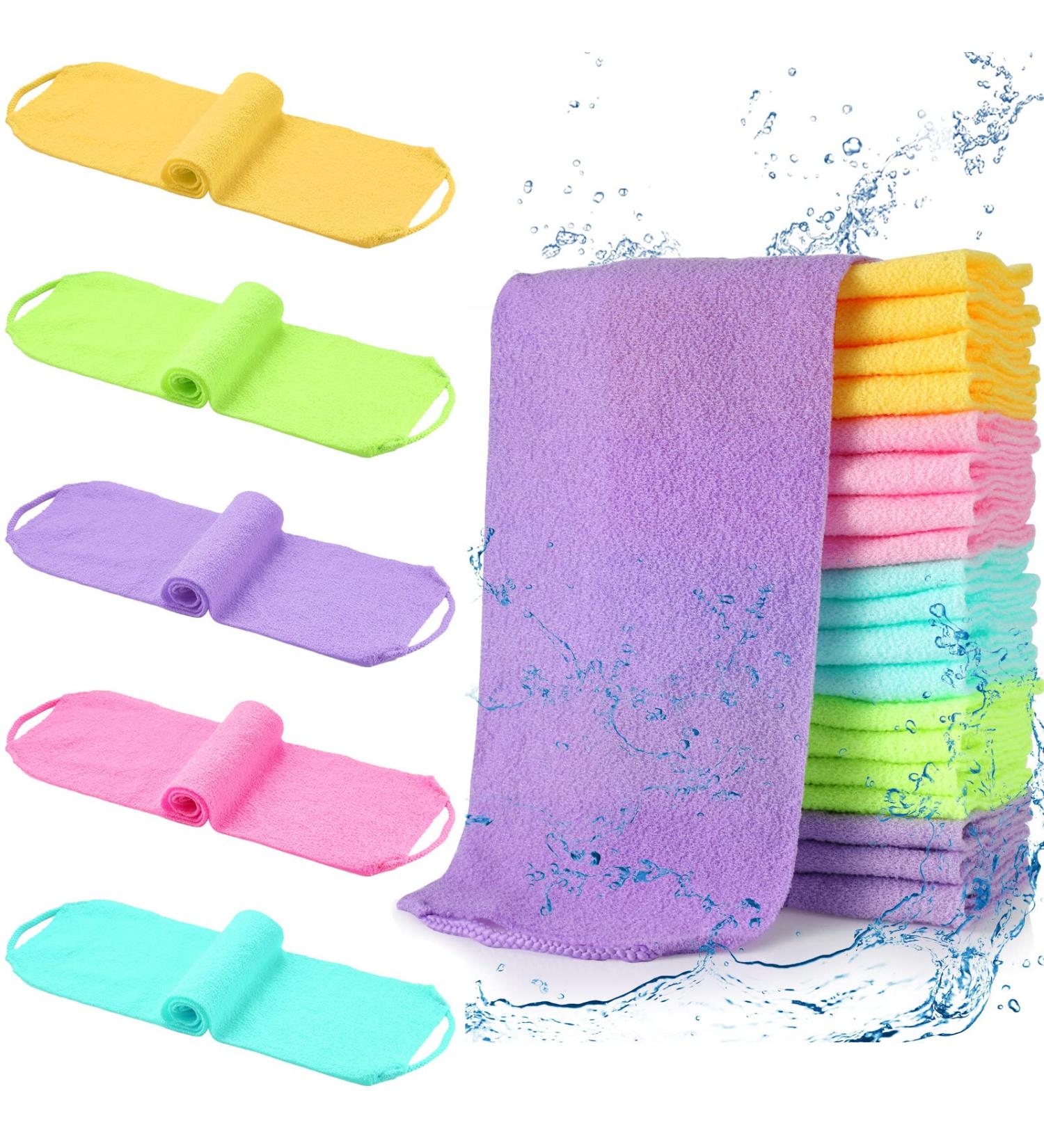 20-Piece Exfoliating Washcloth Set with Handles - Back and Body Scrubbers - Buy Online on GoSupps.com