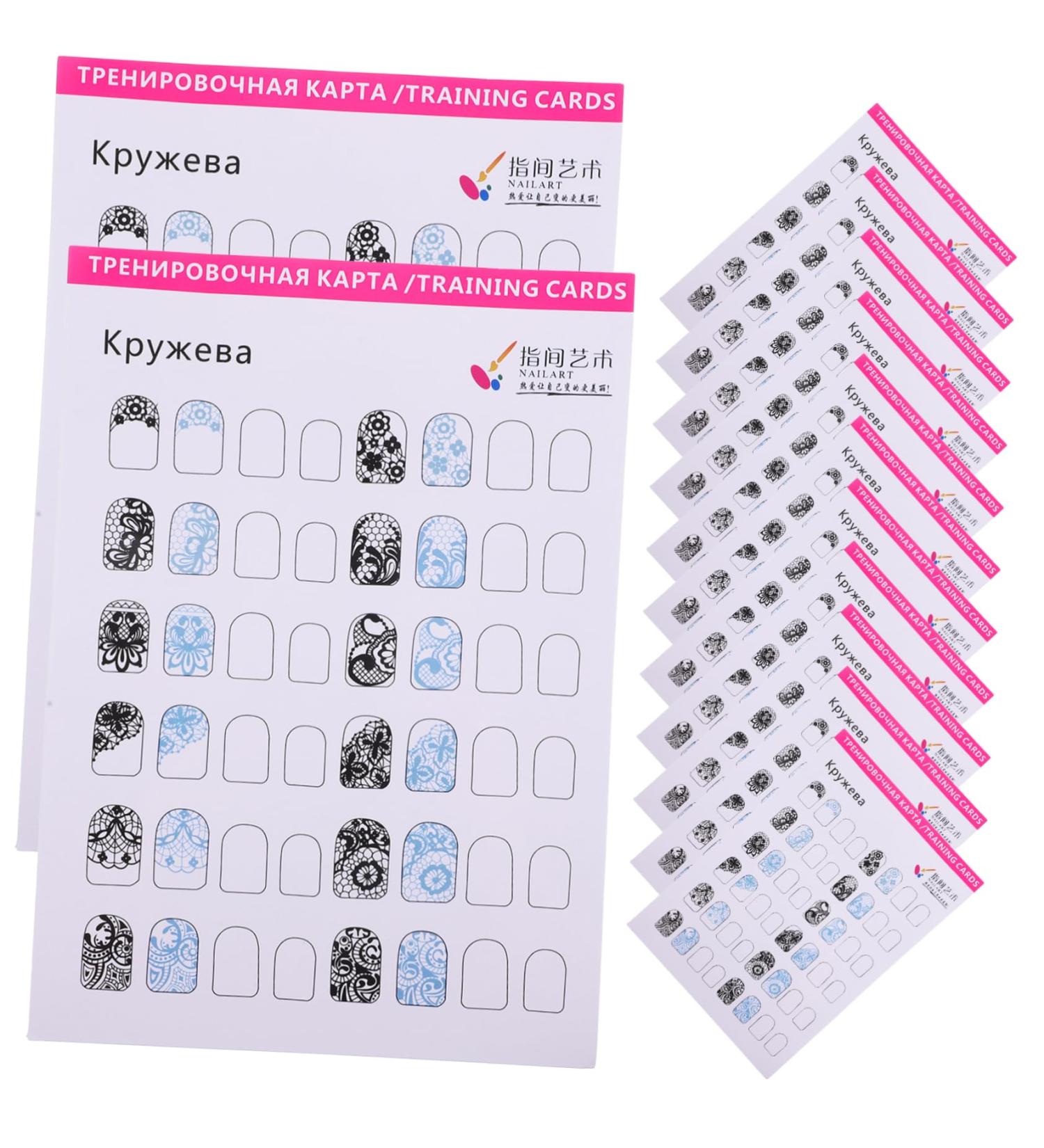 minkissy 12 Sheets Coloring Exercise Book Nail Art Supplies Nail Art Book Nail Art Training Kit Manicure Training Kit Nail Tech Supplies Nail Art Template Nail Art Tools Paper White - Buy Online on GoSupps.com