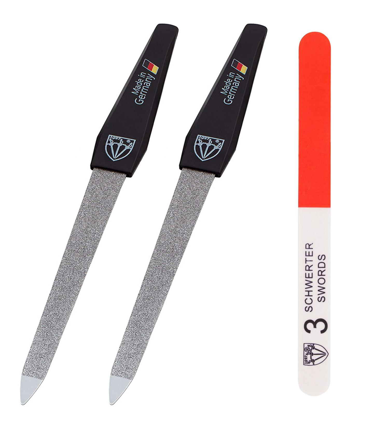 3 Swords Germany Sapphire Metal Nail File Set with 3-Way Nail Buffer - Nail Care Kit Made in Germany - Buy Online on GoSupps.com