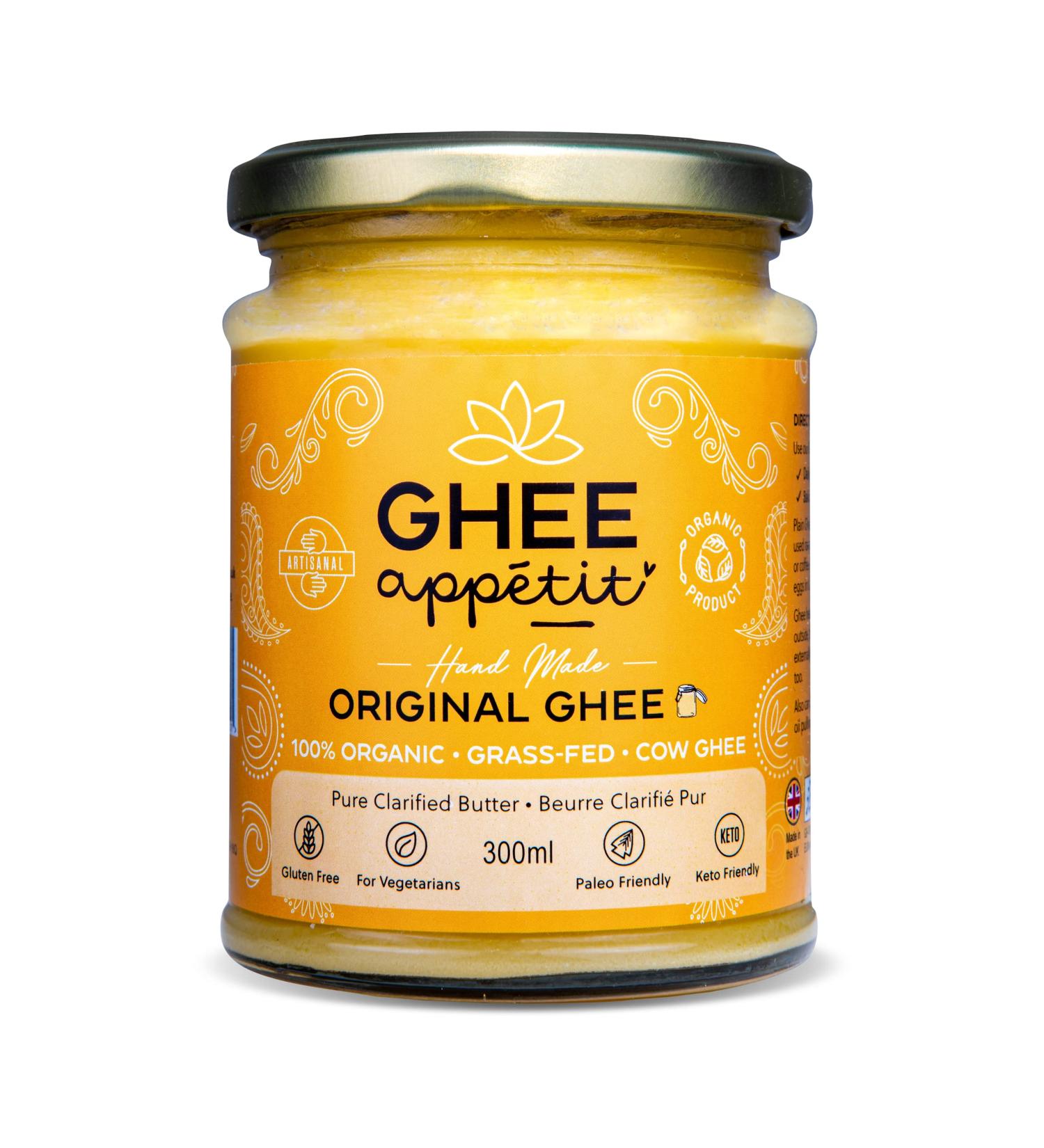 Ghee App tit Original Ghee 300 ml I Certified Organic I Free Range Grass Fed Ghee I Ghee Butter I Vegetarian I Ayurveda Ghee Recipe I Pure Clarified Butter - Buy Online on GoSupps.com