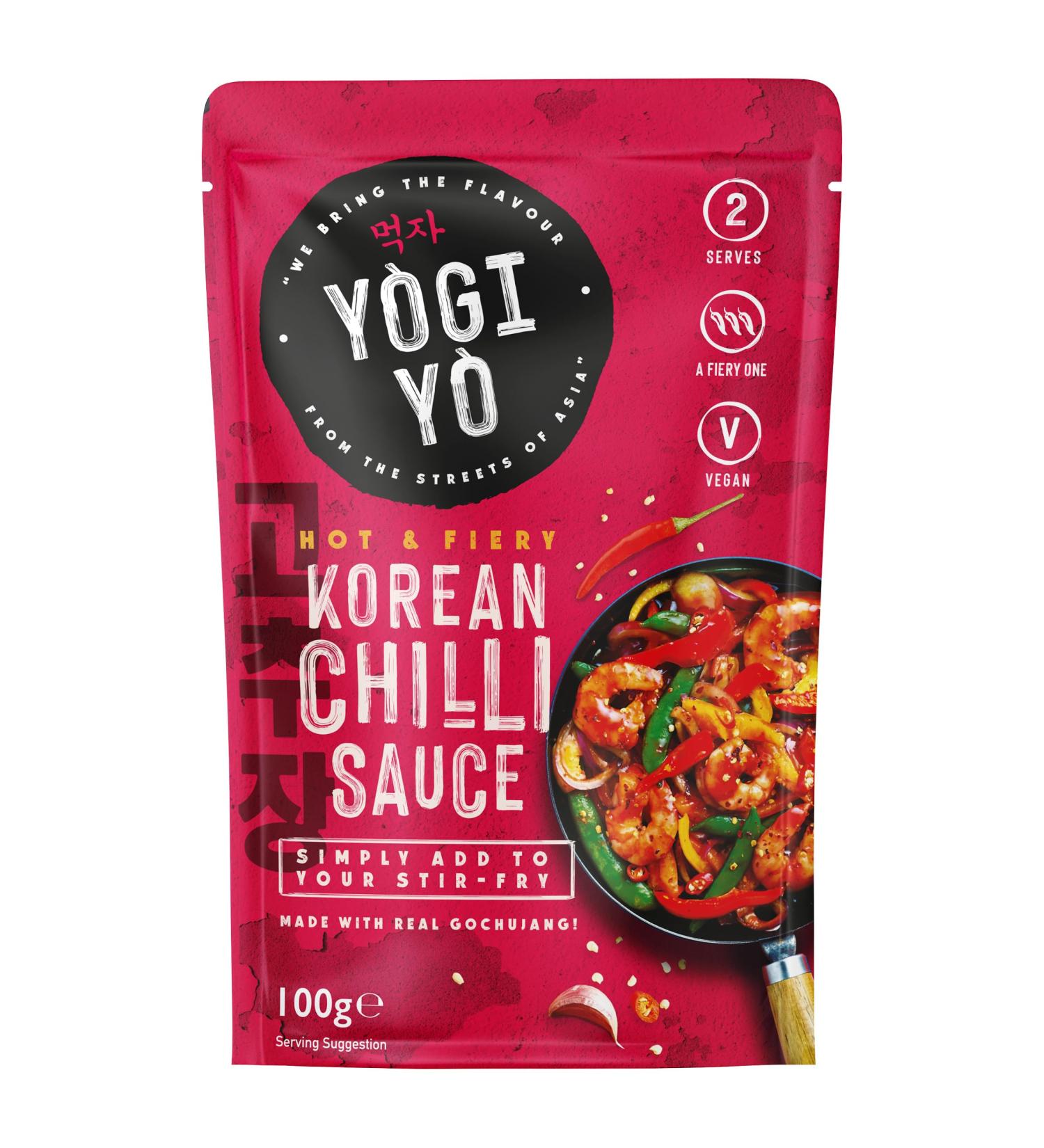 Yogiyo Hot Chilli Stir Fry Sauce (12 x 100 g) - Buy Online on GoSupps.com