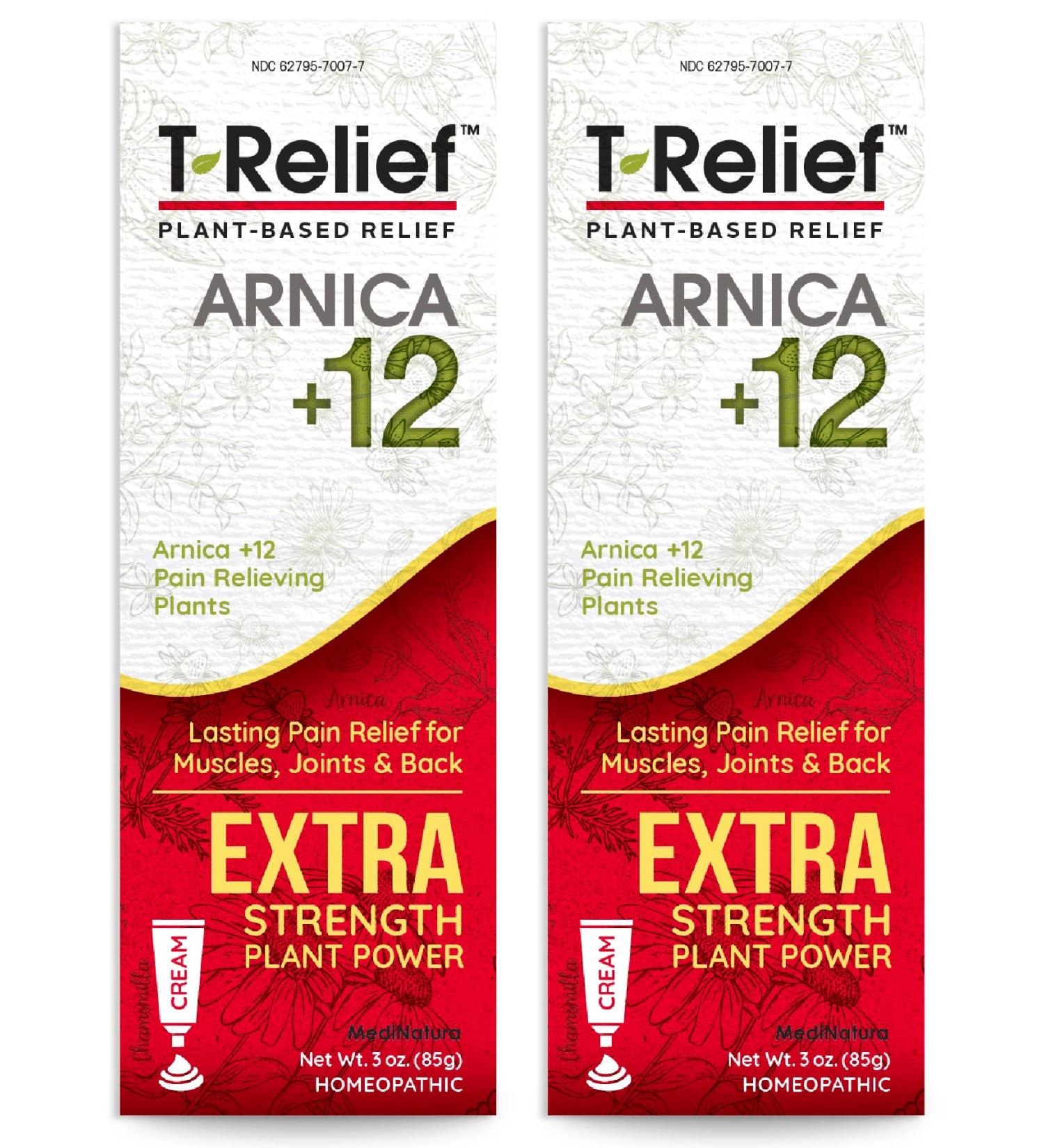 MediNatura T-Relief Extra Strength Cream for Back Pain & Muscle Aches - 3 oz (2 Pack) - Buy Online on GoSupps.com