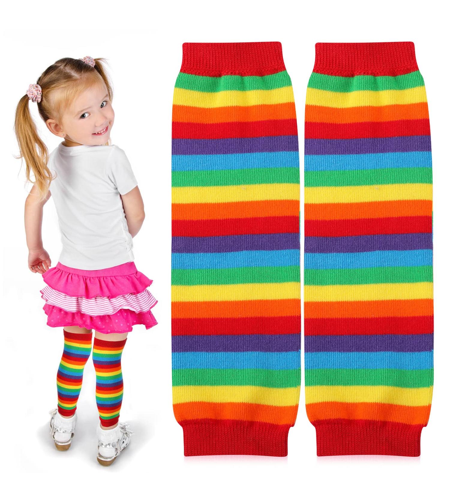 Sintege Rainbow Stripe Baby Kids Leg Warmers for Boys Girls (6 Months to 5 Years) - Bright & Colorful - Buy Online on GoSupps.com