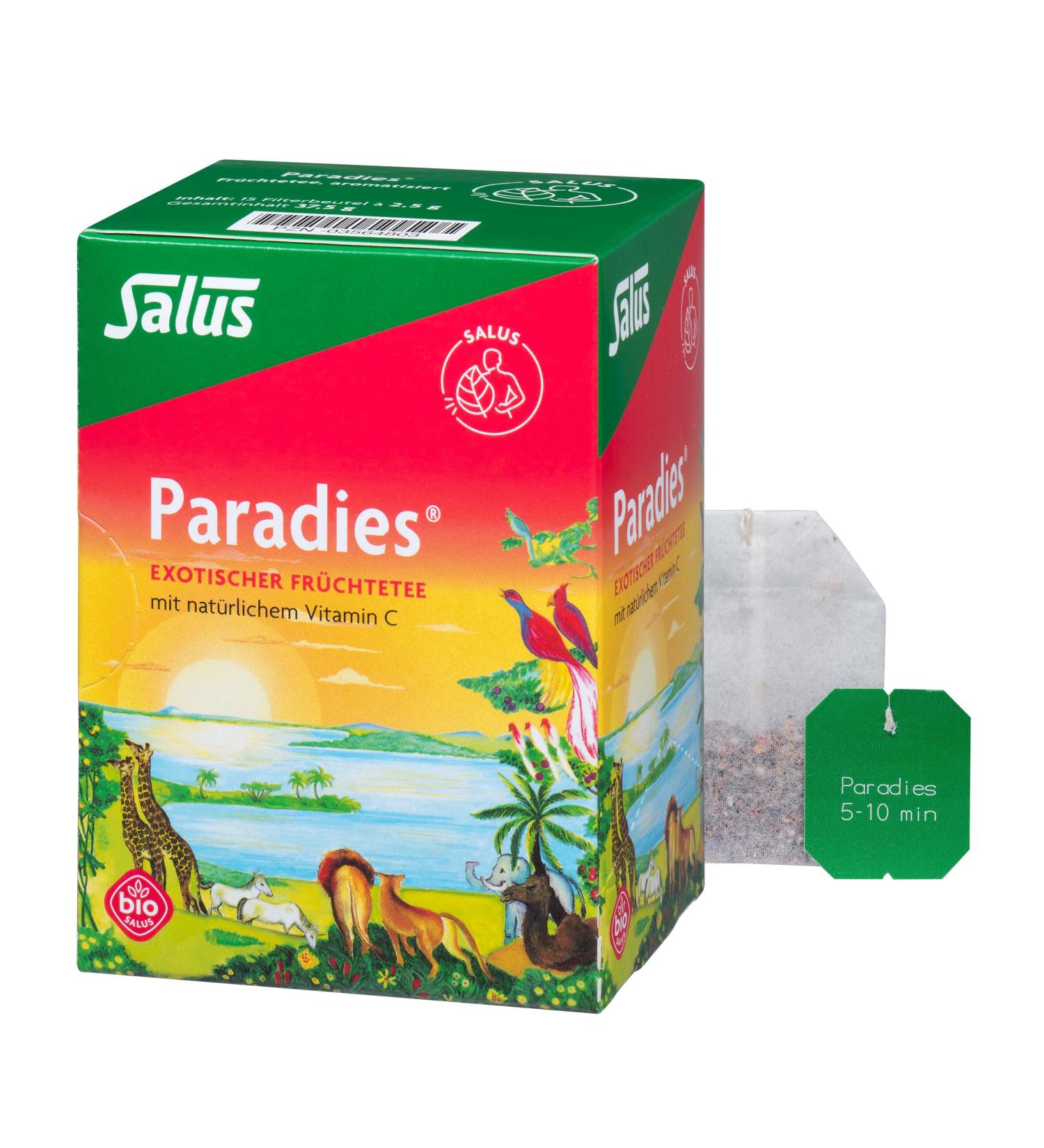  Salus Salus Paradies Vitamin-C Fruit Infusion (15 filter bags 37.5 g) Organic (1 x 38 g) - Buy Online on GoSupps.com