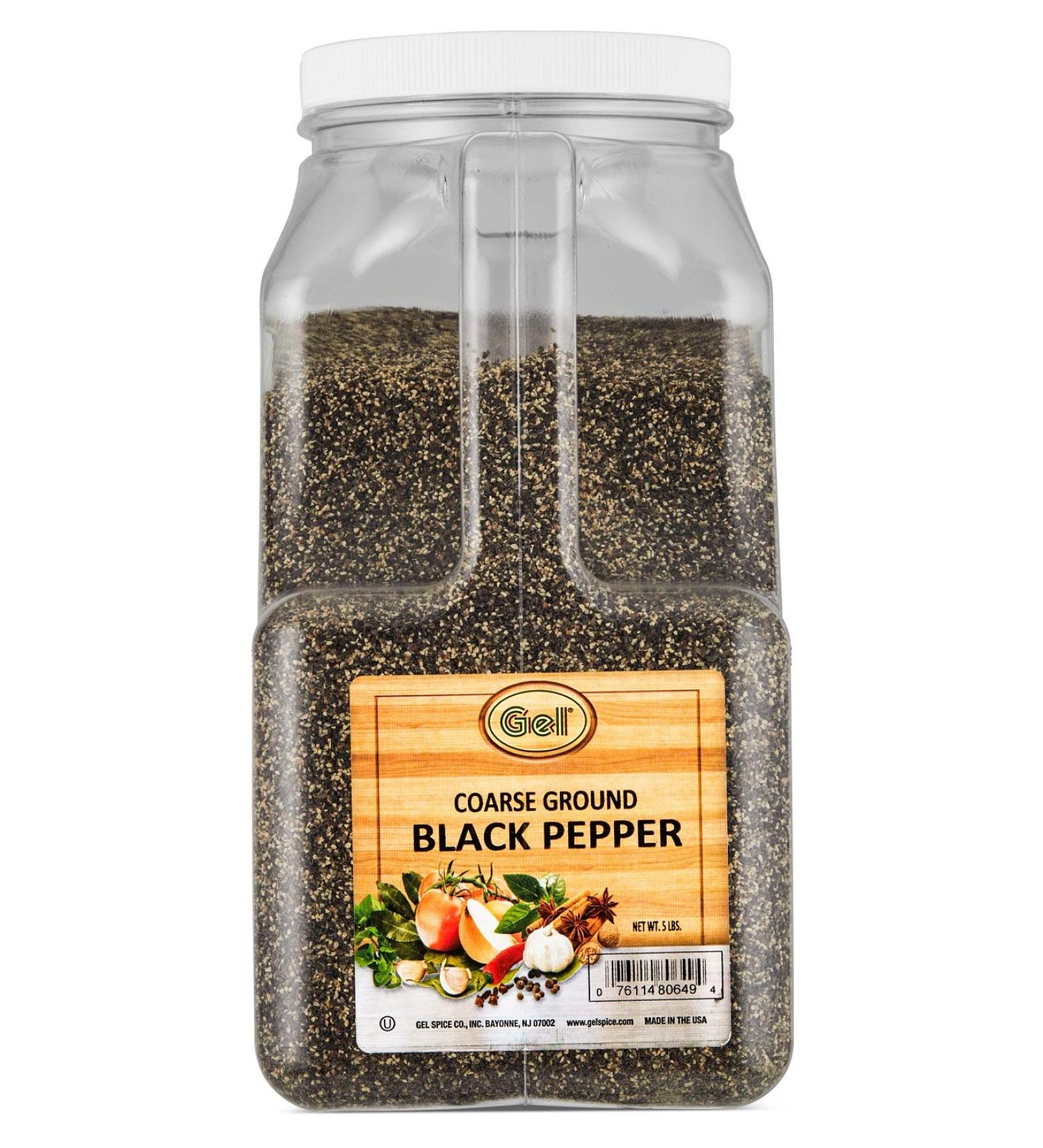 Gel Spice Coarse Ground Black Pepper 18-24 Mesh - 5 Lbs Food Service Size - Buy Online on GoSupps.com