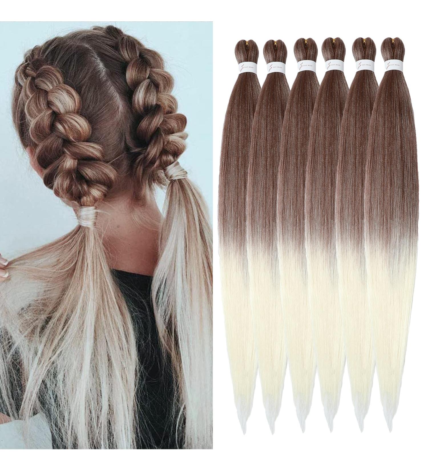 Easy Braid Pre Stretched Braiding Hair - 32 Inch Yaki Texture Kanekalon Extensions (6 Packs) - Crochet & Hot Water Setting - Natural Hair 30-613# - Buy Online on GoSupps.com