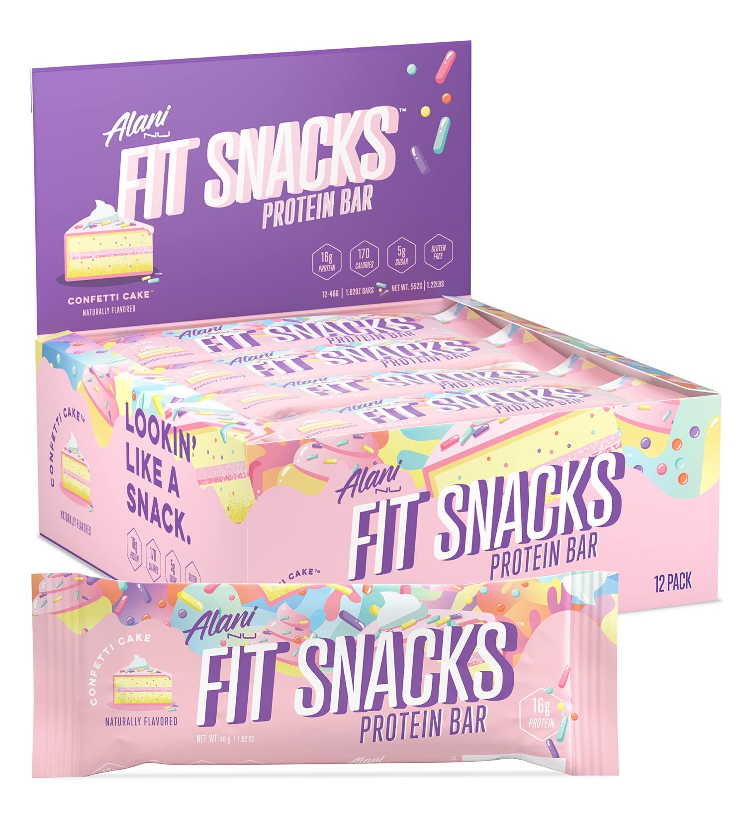 Alani Nu Confetti Cake Protein Bar | 16g Protein | Low-Sugar, Low-Carb & Gluten-Free | 12 Servings - Buy Online on GoSupps.com