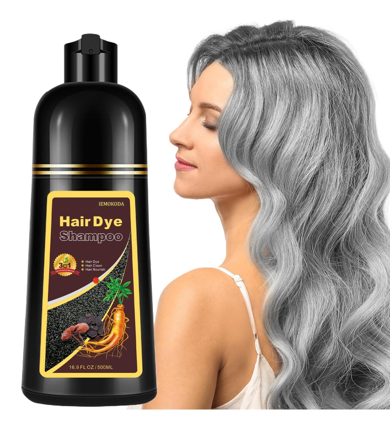 Natural Silver Gray Hair Color Shampoo - 3-in-1 Dye for Men & Women | Nourishing & Easy to Use | 16.9 Fl Oz - Buy Online on GoSupps.com