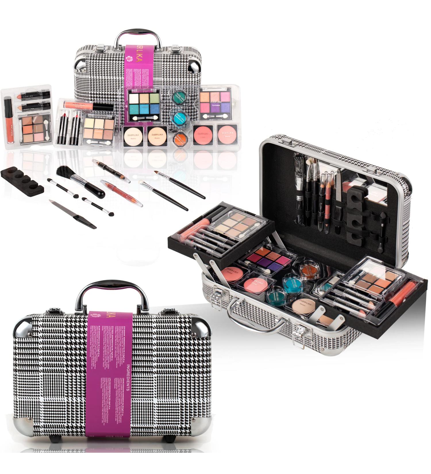 Ultimate Makeup Kit Gift Set for Adults & Girls | Full Beginner Makeup Essentials - Eye Shadow Blush Lip Gloss & More (Houndstooth - Buy Online on GoSupps.com