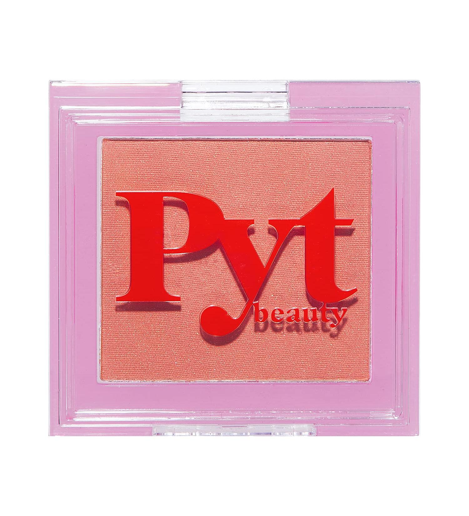 Peachy Coral Pressed Powder Blush with Golden Shimmer - Hypoallergenic and Vegan - PYT Beauty - Buy Online on GoSupps.com