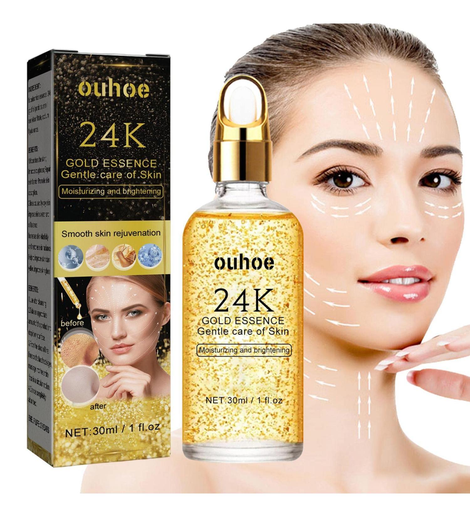  Bexdug 24K Gold Essence for Face 24K Pure Gold Serum for Face Golden Facial Serum for Face Line Day and Night Reactivates Young Skin - Buy Online on GoSupps.com