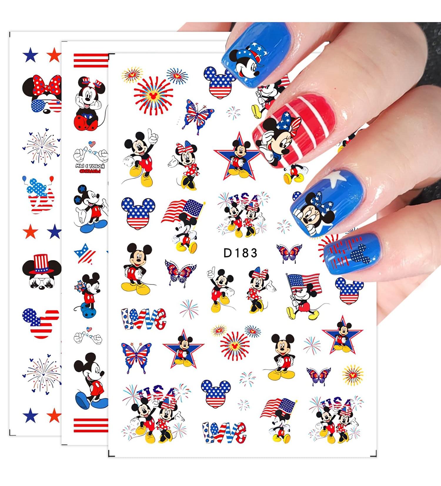 12Pcs 4th of July Nail Art Stickers - American Flag Designs Self-Adhesive Decals for Women and Kids - Buy Online on GoSupps.com