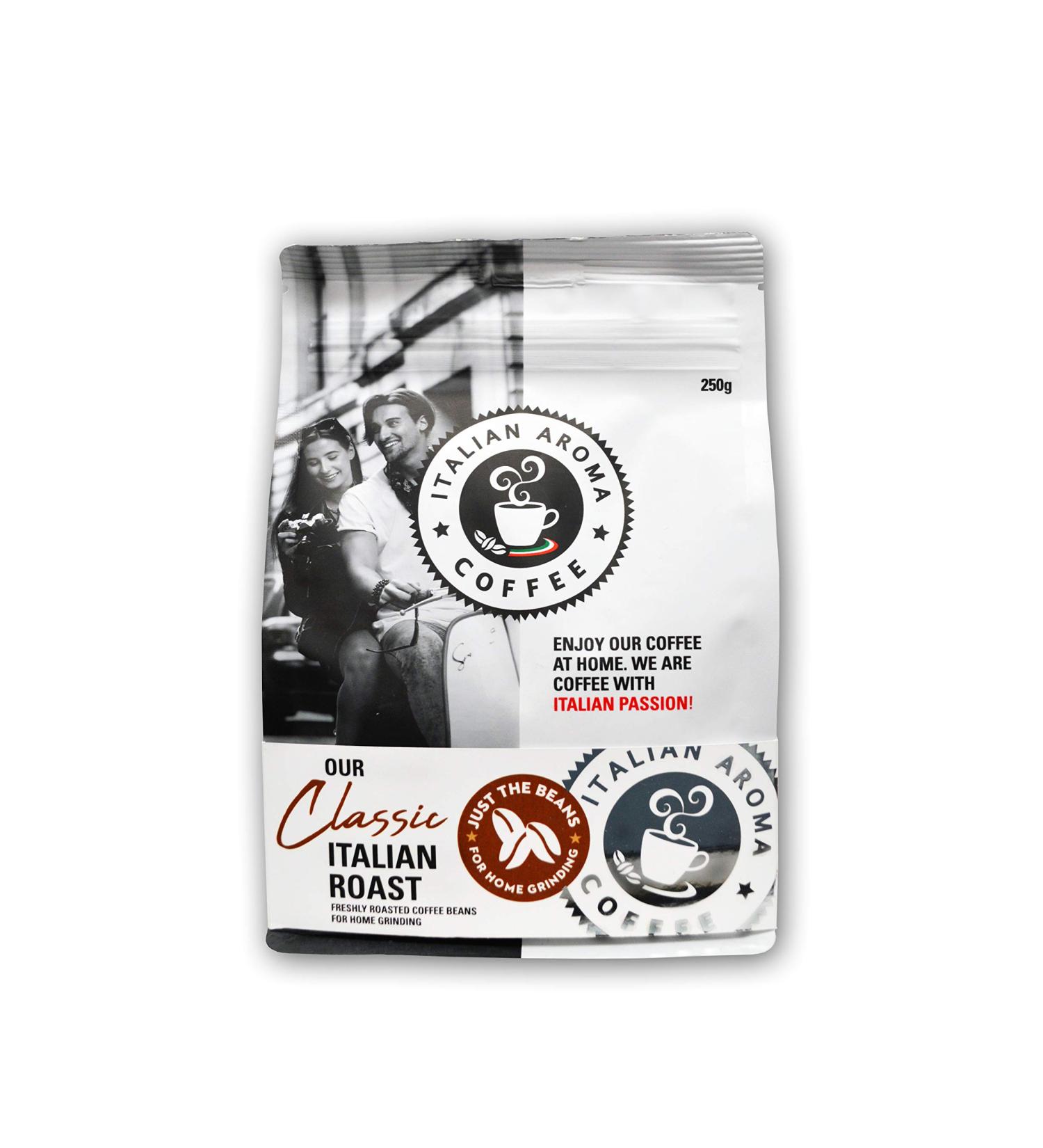 Italian Aroma Coffee Beans - Just the Beans for your Home Grinding - 250g Whole Beans - Buy Online on GoSupps.com