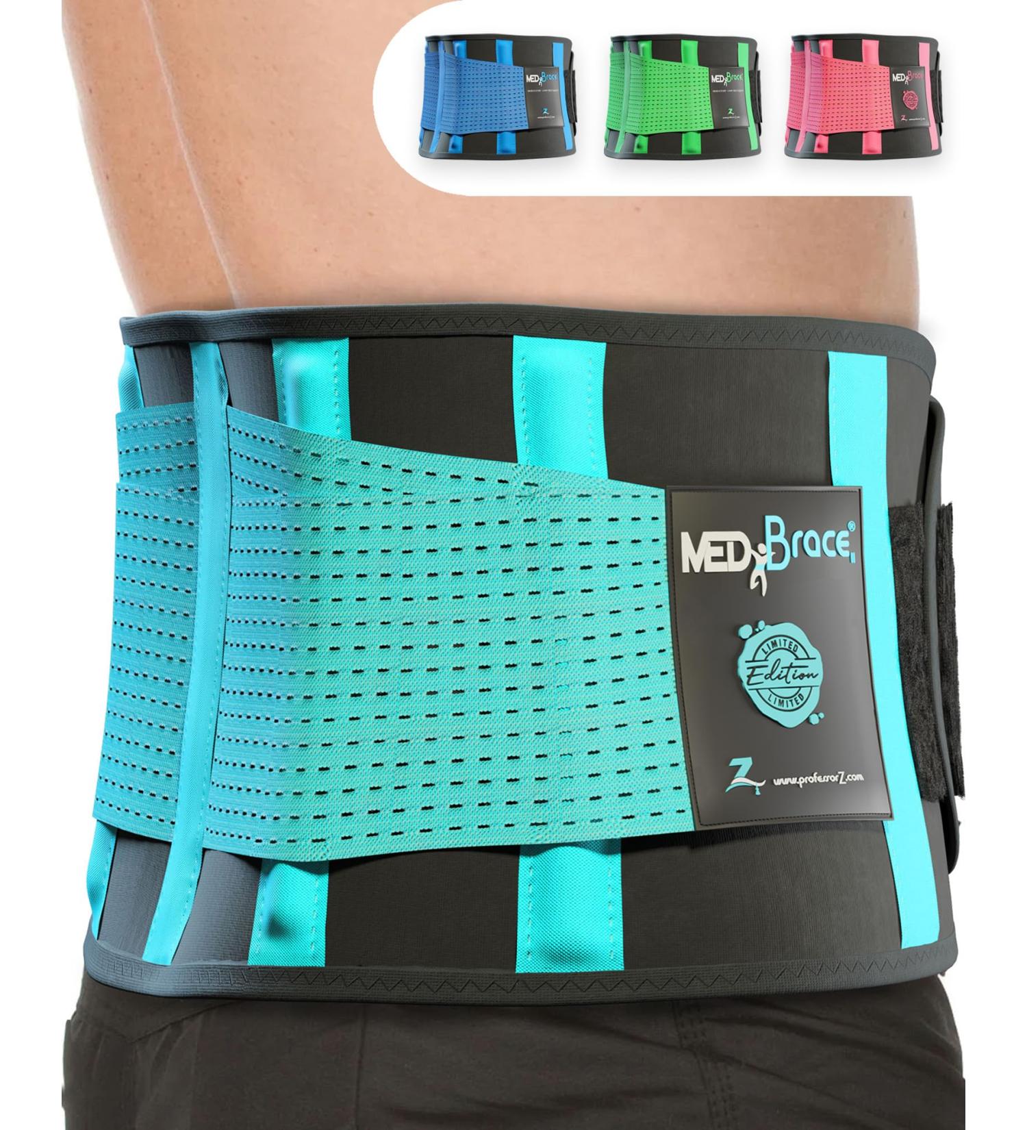 3X-Large MEDiBrace Back Support Belt for Lower Lumbar Pain Relief - Orthopaedic Waist Compression for Men and Women - Sciatica, Scoliosis, Disc, Lifting Support - Skye Blue (44 to 51 inches) - Buy Online on GoSupps.com
