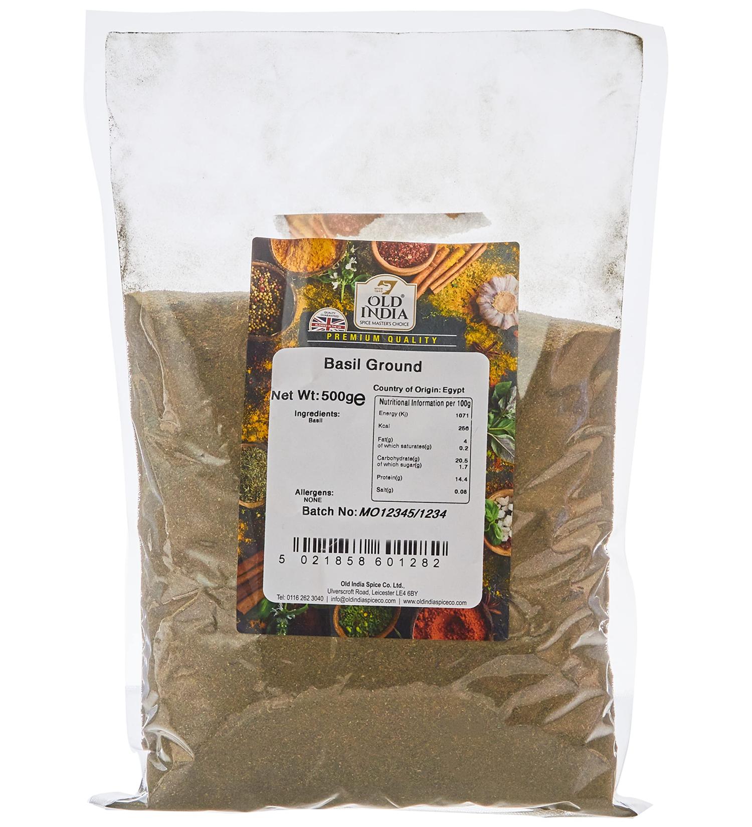 Old India Basil Ground 500g - Premium Quality Basil Powder for Culinary Delights - Buy Online on GoSupps.com