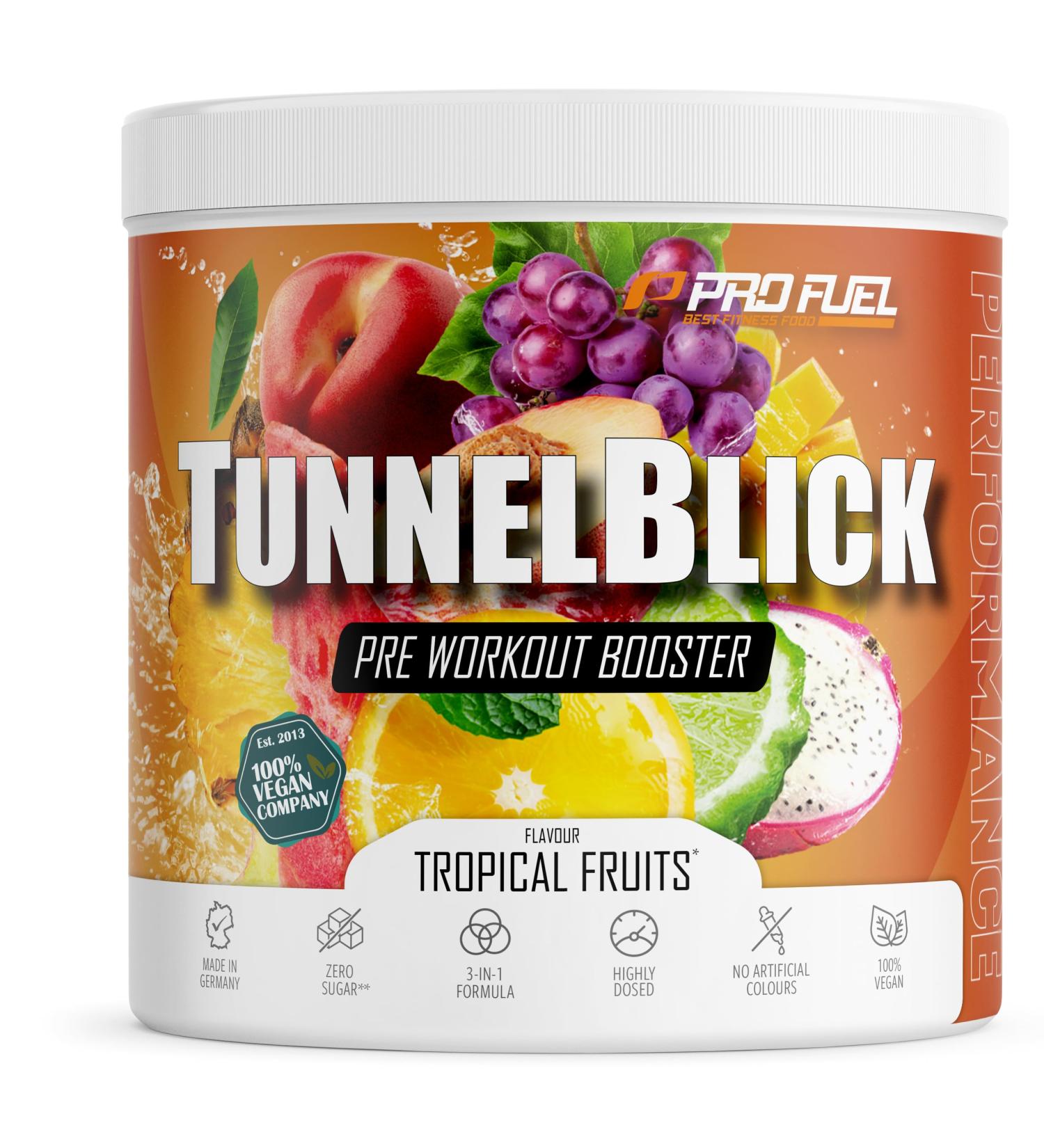 Pre-Workout Booster Tropical Fruits 440g - Vegan Training Booster with Citrulline Arginine Taurine Caffeine | 20 Portions of Delicious Energy - Buy Online on GoSupps.com