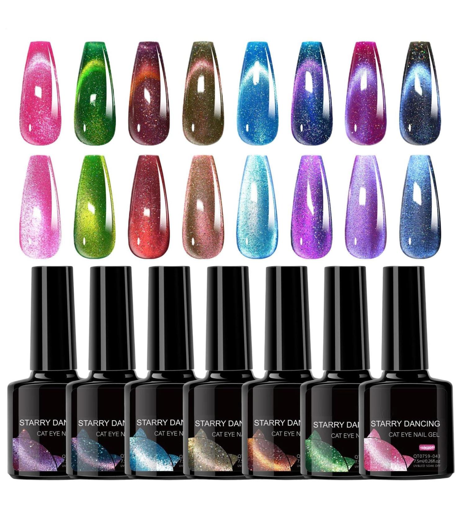 Magnetic - 8 Bottles of Magnetic Glitter Gel Long-Lasting Finishing Manicure Accessories for Women and Girls - Buy Online on GoSupps.com