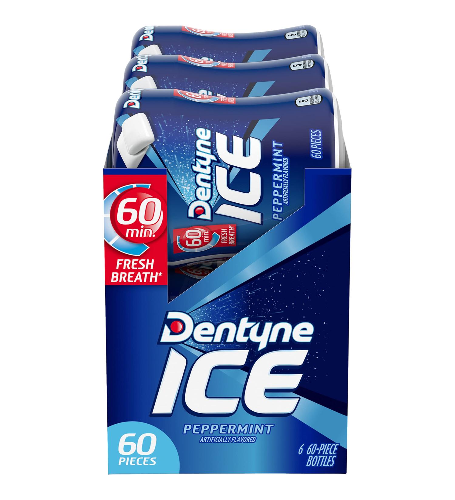 Dentyne Ice Peppermint Sugar Free Gum - 6 Bottles, 360 Pieces - Buy Online on GoSupps.com