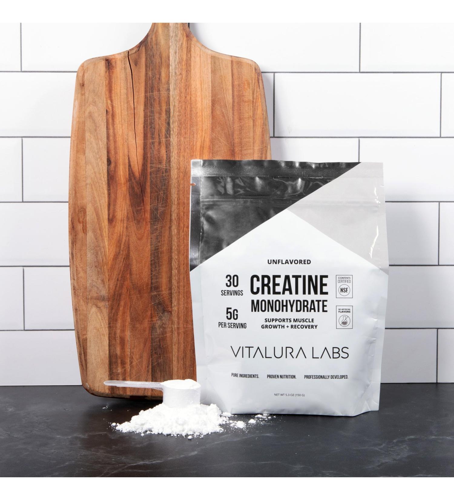 Vitalura Labs Pure Creatine Monohydrate - Unflavored Muscle Growth & Recovery Powder - NSF Certified - 30 Servings - Shop Internationally - Buy Online on GoSupps.com