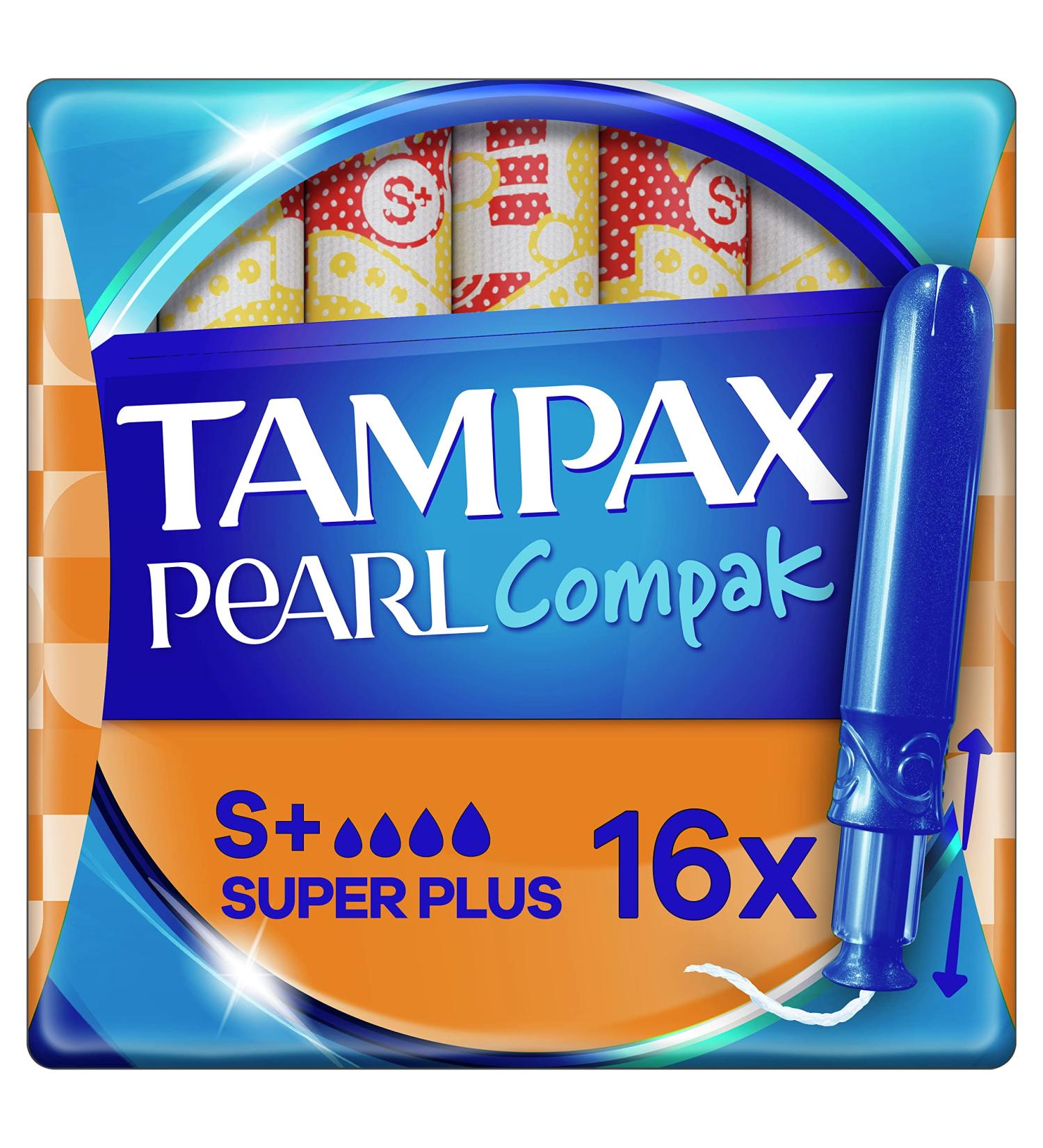 Tampax Compak Pearl Super Plus Tampons Pack of 16 - Buy Online on GoSupps.com