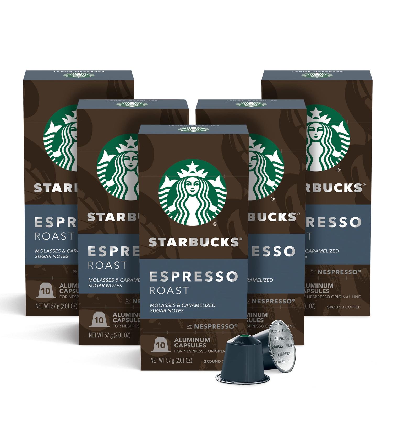 Starbucks by Nespresso Dark Roast Espresso Capsules - 50 Count Compatible with Nespresso Original Line System - Buy Online on GoSupps.com
