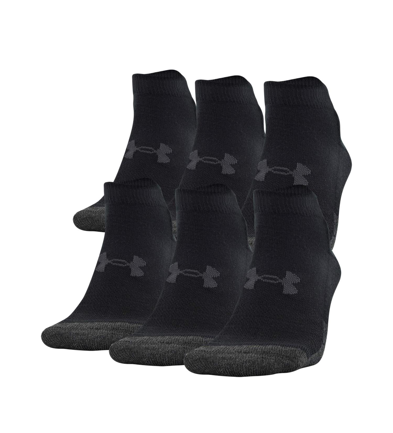Under Armour Adult Performance Tech Low Cut Socks 6-Pack - Black, Large - Buy Online on GoSupps.com