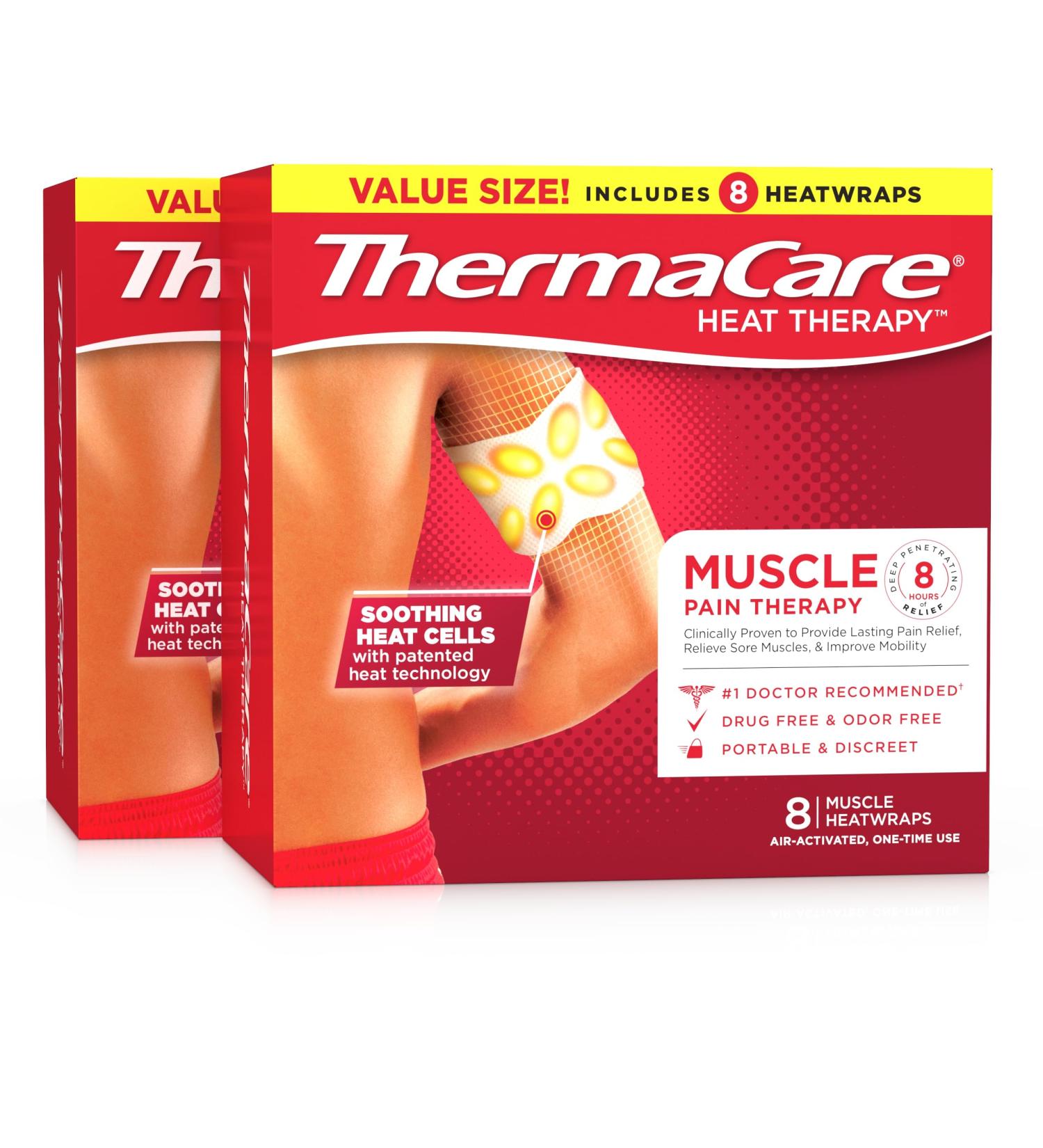 ThermaCare Portable Heating Pad - Muscle Pain Relief Patches | Multi-Purpose Heat Wraps for Neck Knee & Back - 8 Count - Buy Online on GoSupps.com