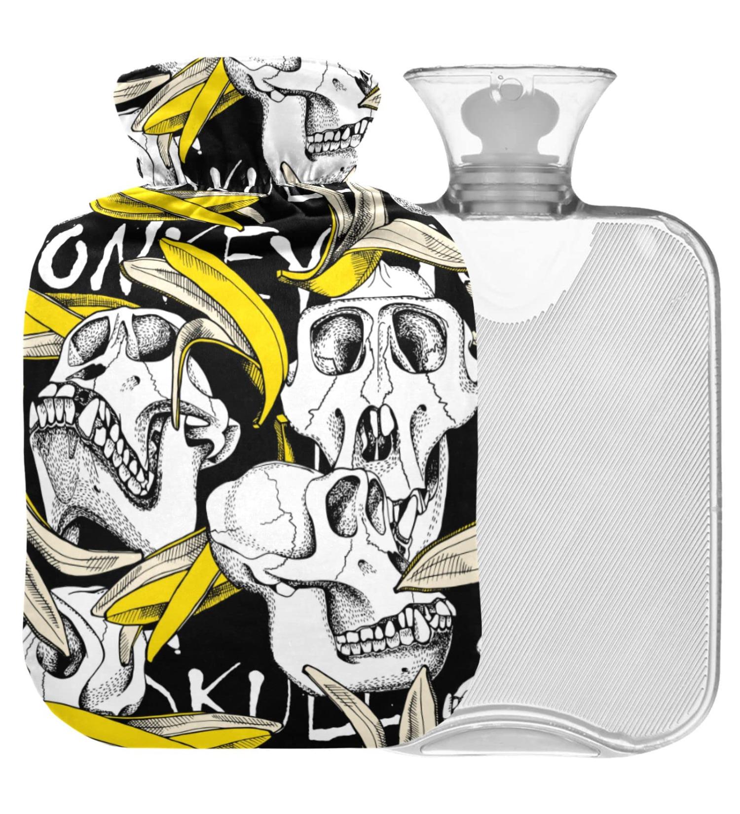Naanle Transparent Banana Monkey Skull Hot Water Bottle 1L | Bed & Hand/Foot Warmer for Pain Relief & Heat Therapy - Buy Online on GoSupps.com
