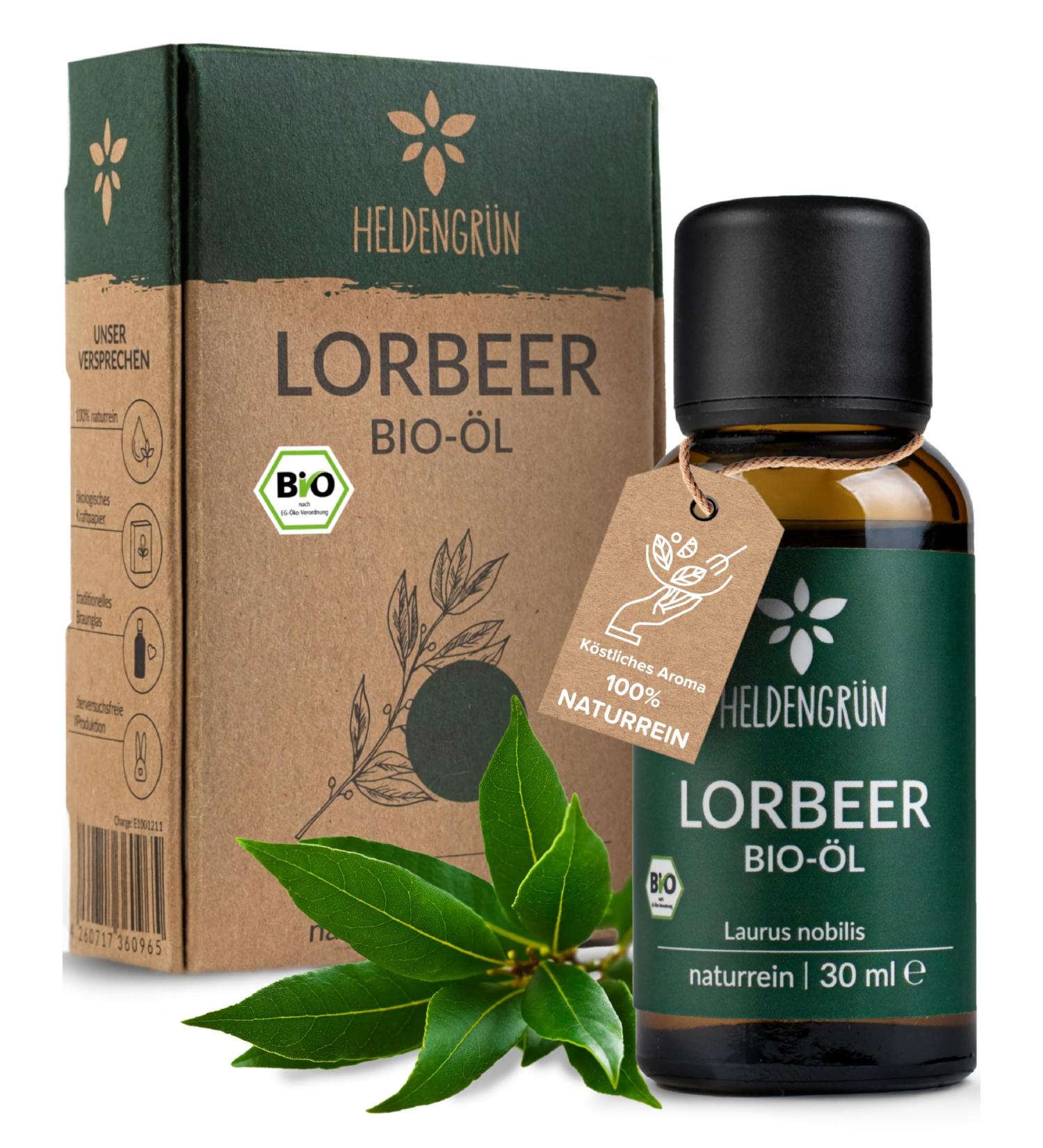 Heldengr n Organic Bio Laurel Oil - 100% Natural Essential Oil | Certified Foods | Premium Laurel Leaf Oil | Leaf Labs (1 Pack) - Buy Online on GoSupps.com