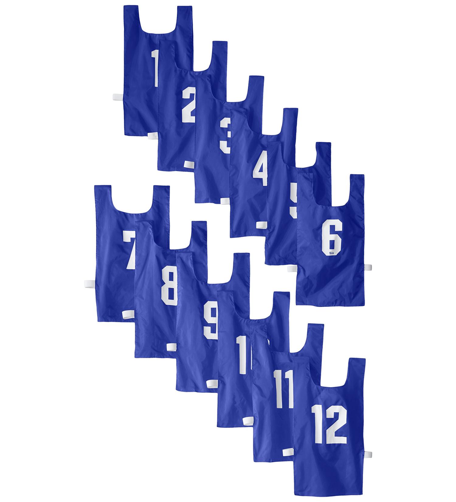 US Games Numbered Nylon Pinnies, Youth Sizes, One Dozen Blue